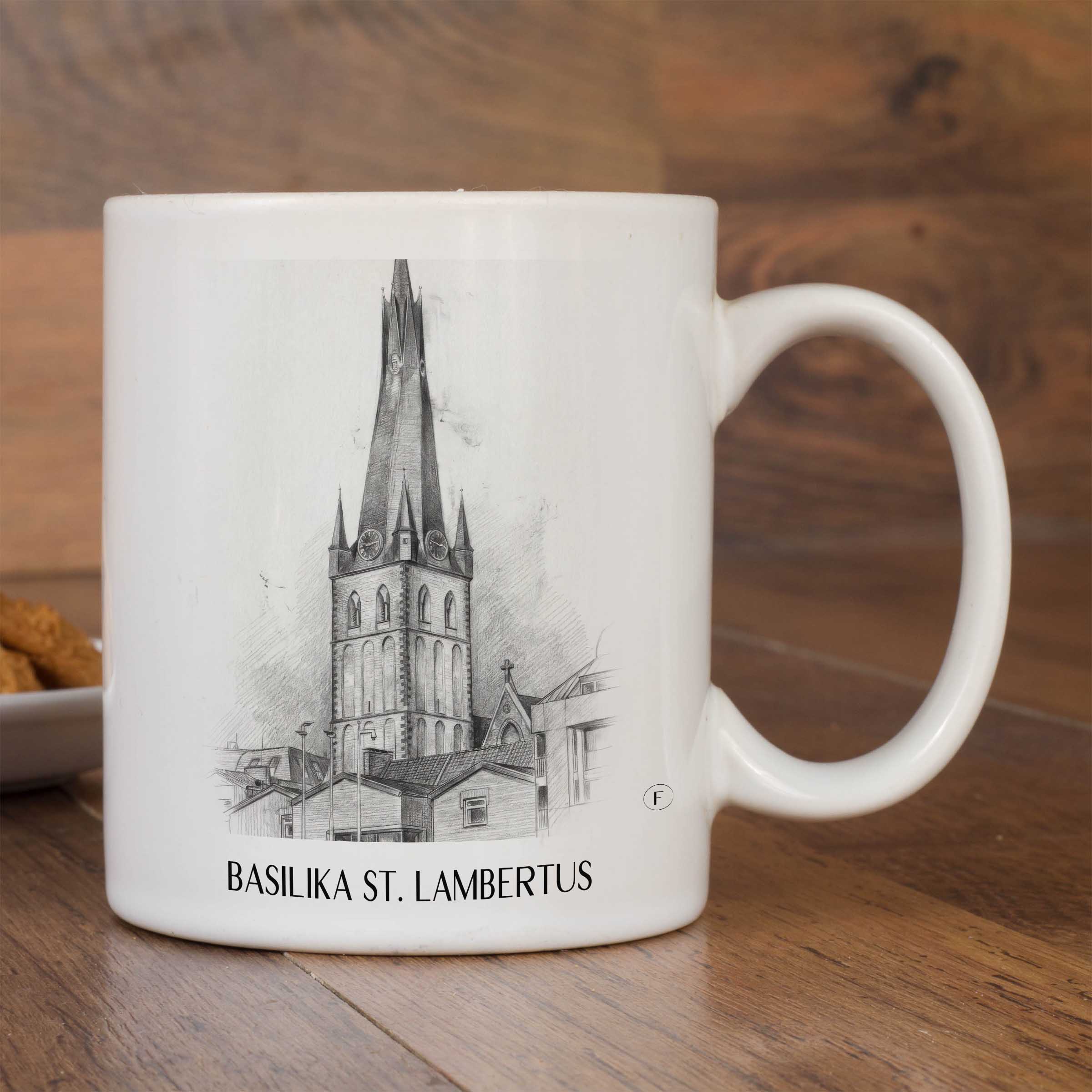 basilika-st.-lambertus-düsseldorf-deutschland-kaffeebecher-bleistift-zeichnung-drawing