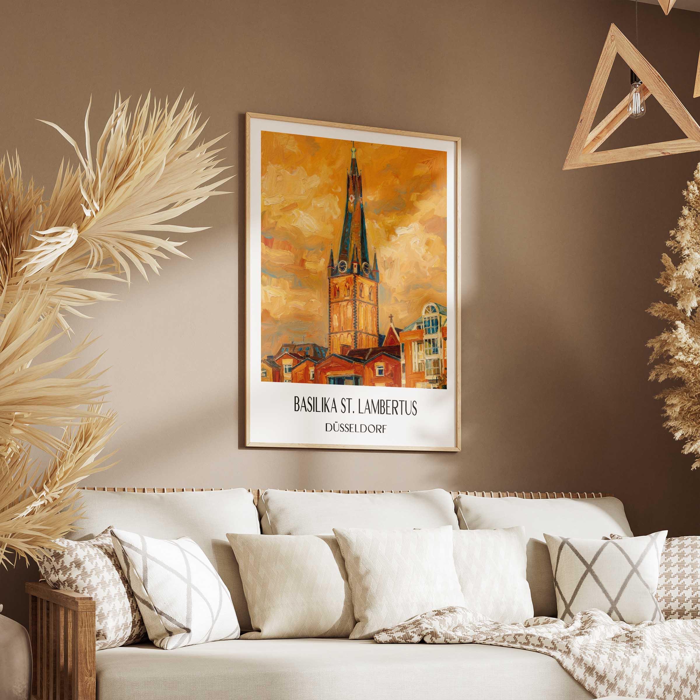 basilika-st.-lambertus-düsseldorf-deutschland-poster-oil-painting-oelgemaelde