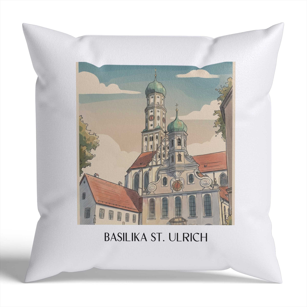 basilika-st.-ulrich-augsburg-deutschland-kissenbezug-aquarell