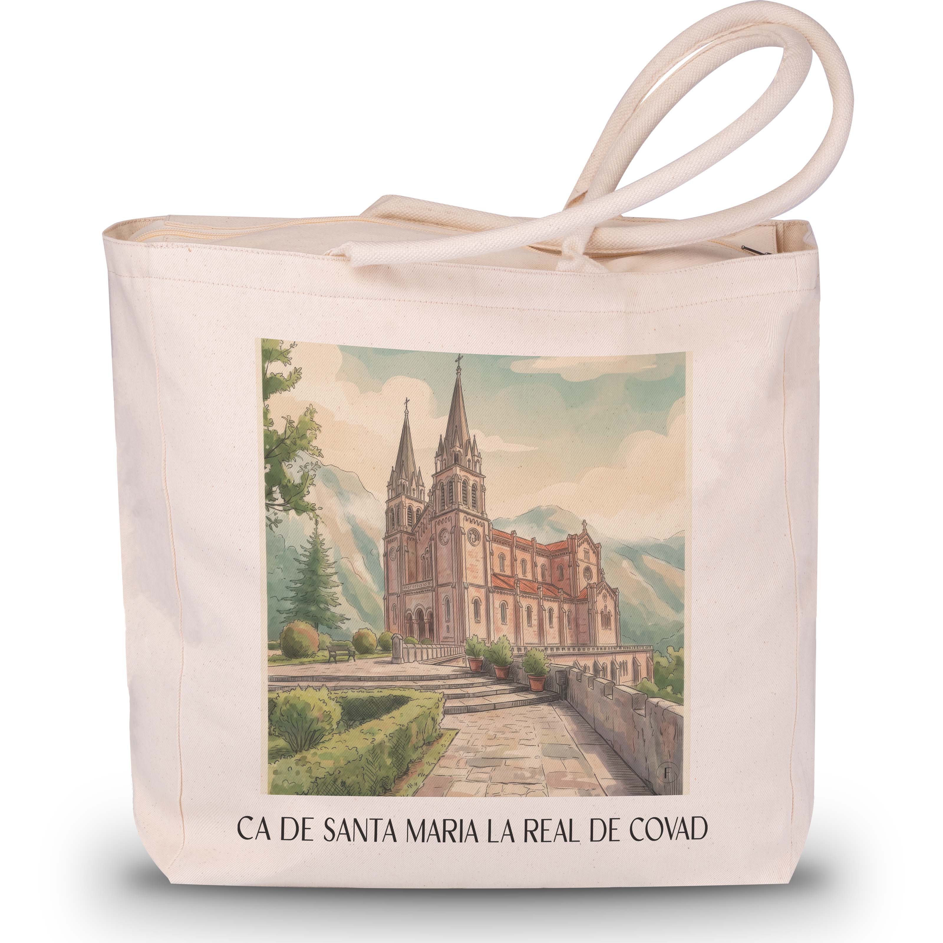 basilika-von-covadonga-spanien-spanien-einkaufstasche-aquarell