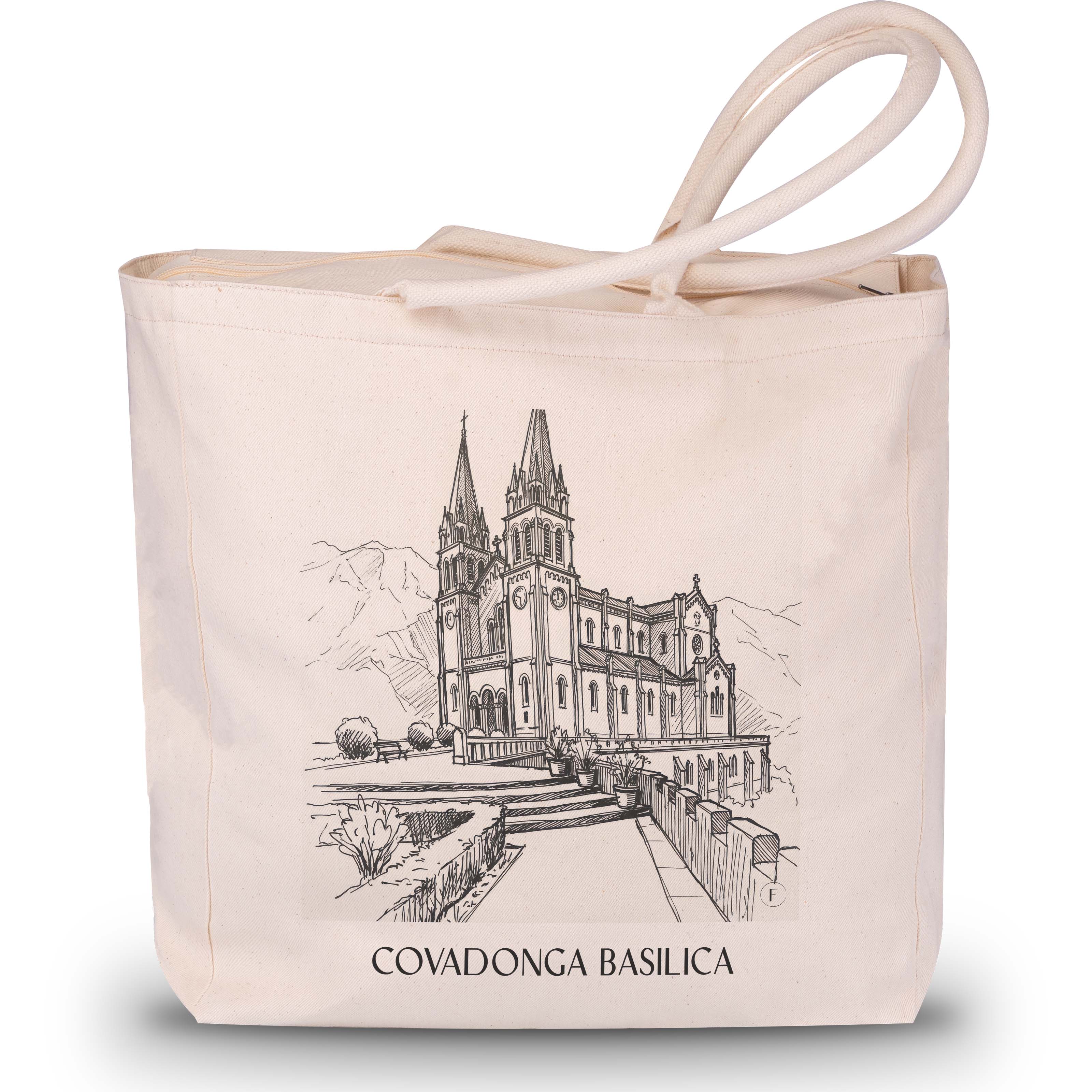 Basilika von Covadonga Shopping Tasche - Spanien - Spanien und Spanien Tote Bag - Einkaufstasche im Skizze Stil - favplace