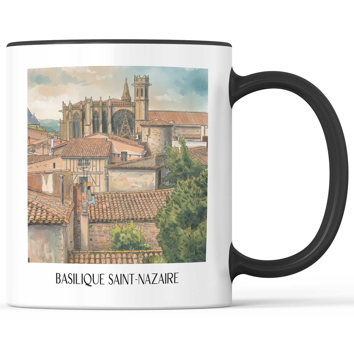 basilique-saint-nazaire-carcassonne-frankreich-kaffeebecher-aquarell