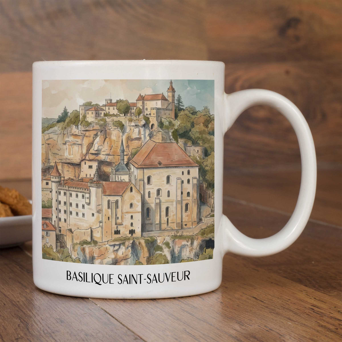 basilique-saint-sauveur-rocamadour-frankreich-kaffeebecher-aquarell