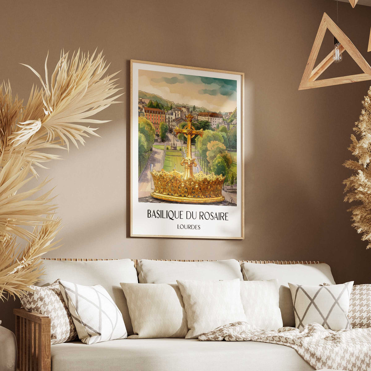 basilique-du-rosaire-lourdes-frankreich-poster-aquarell