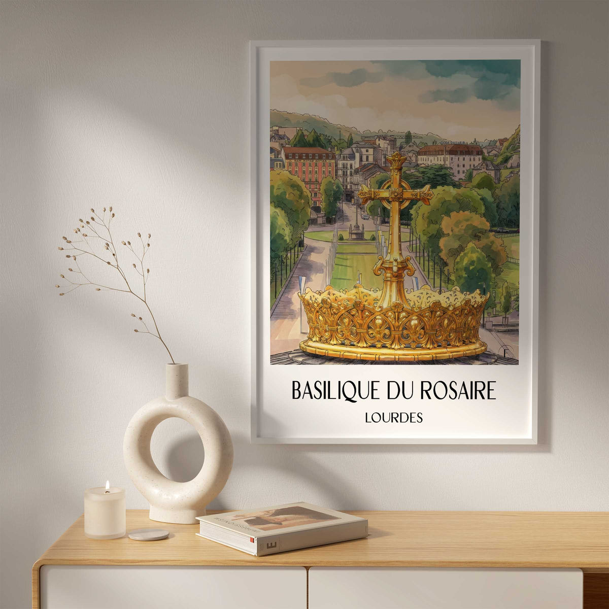 basilique-du-rosaire-lourdes-frankreich-poster-aquarell