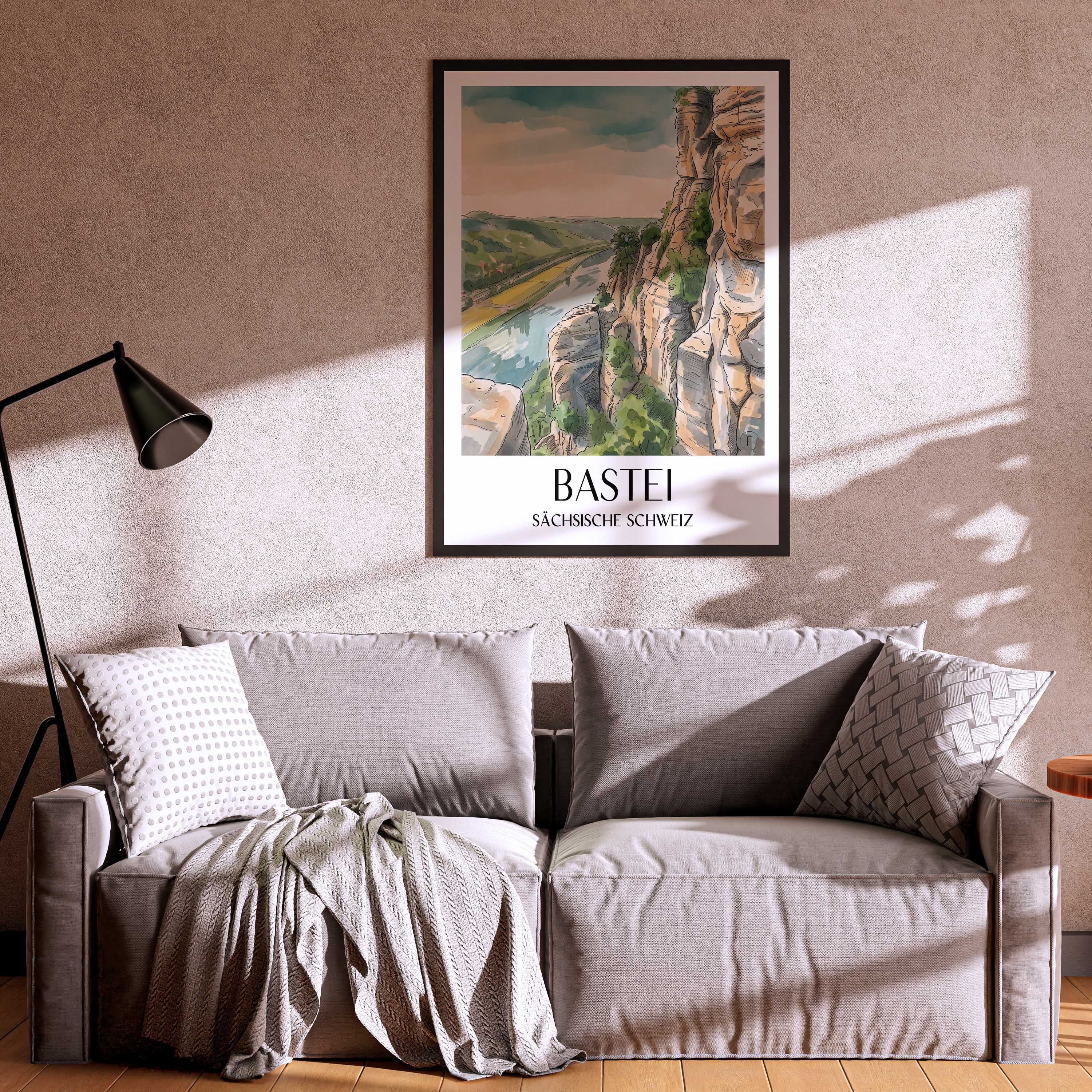 bastei-sächsische-schweiz-deutschland-poster-aquarell