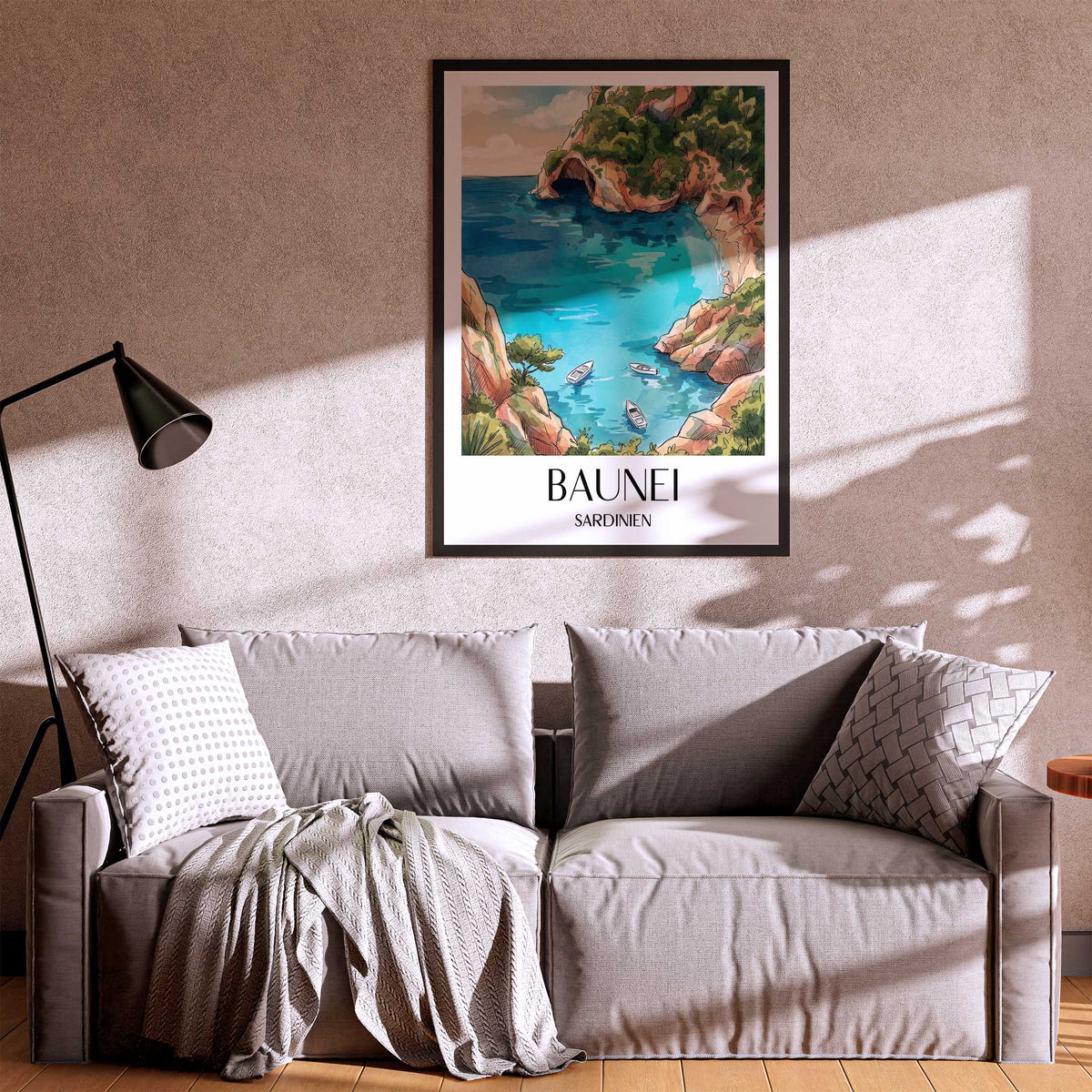 baunei-sardinien-italien-poster-aquarell