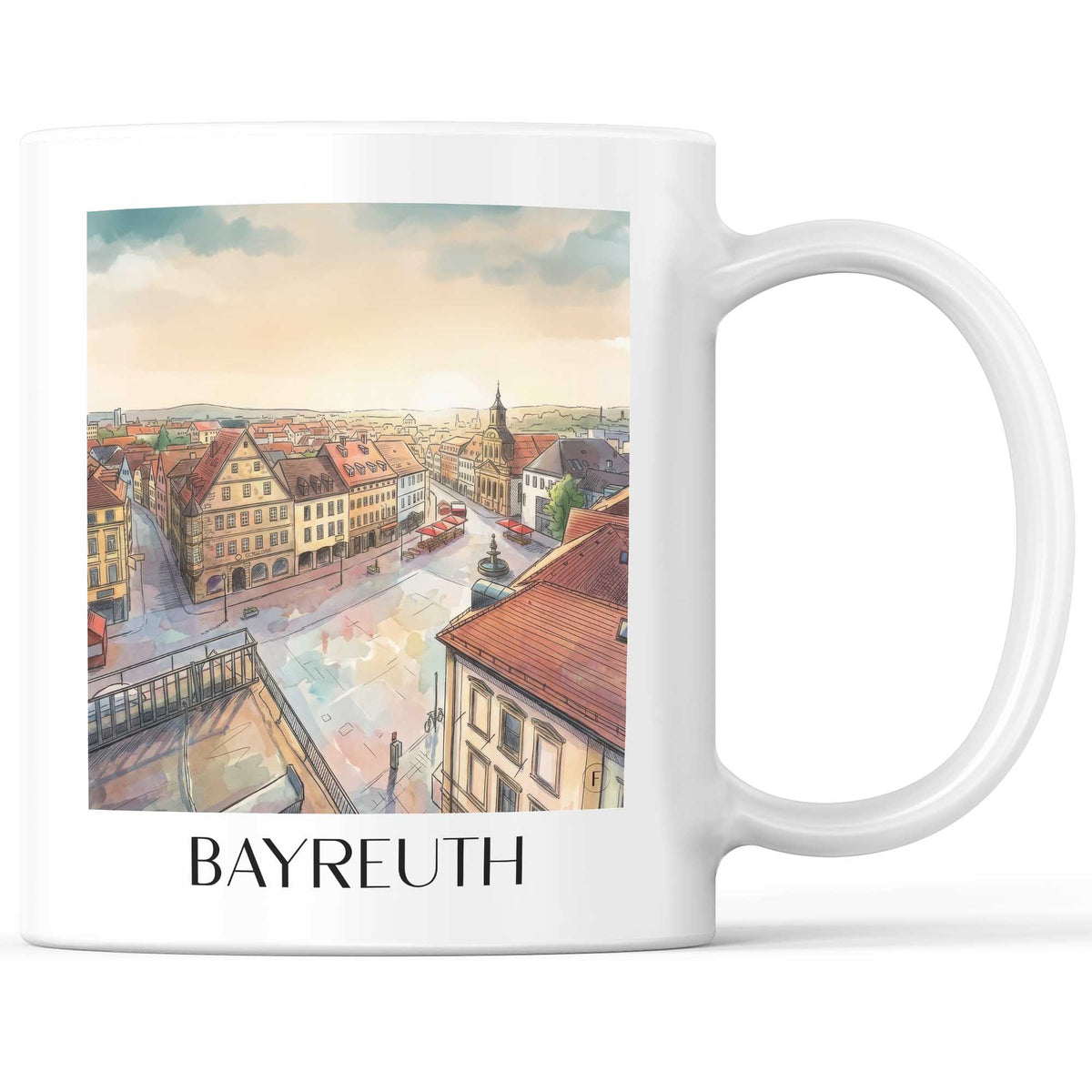 Bayreuth Kaffeebecher - Oberfranken - Deutschland Becher - Kaffeetasse im Aquarell Stil - favplace