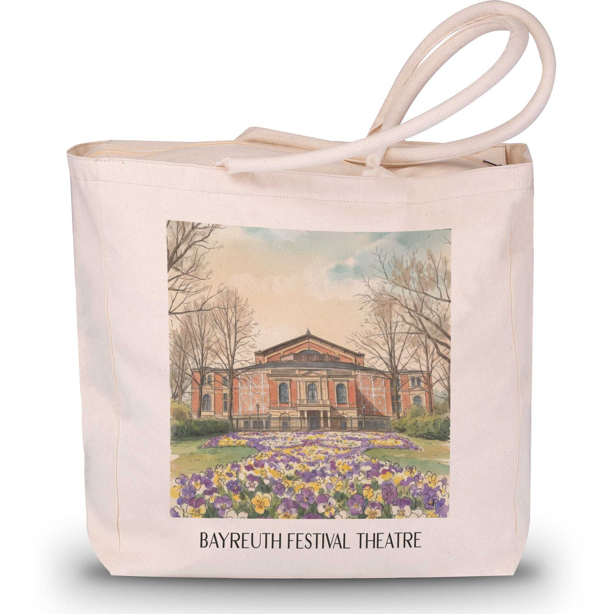 Bayreuther Festspielhaus Shopping Tasche - Oberfranken - Deutschland Tote Bag - Einkaufstasche im Aquarell Stil - favplace
