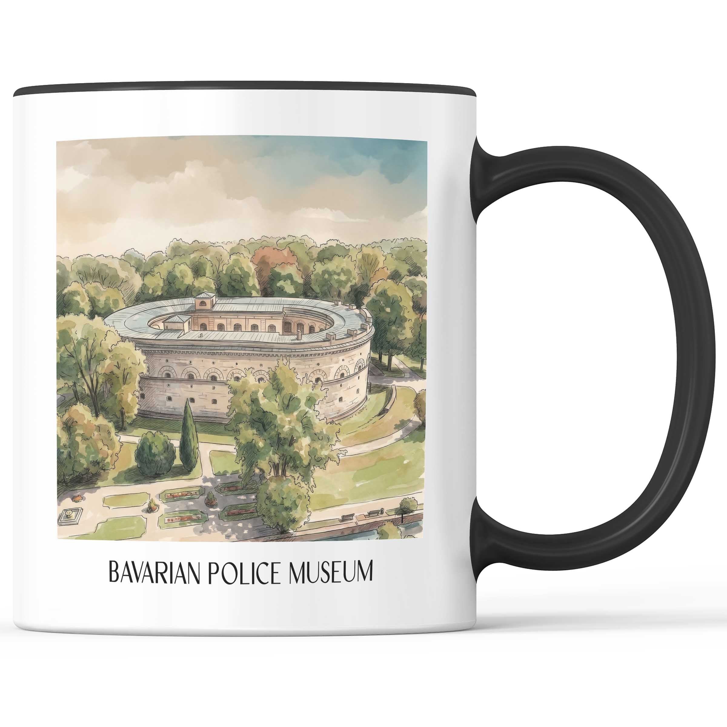 Bayrisches Polizeimuseum Kaffeebecher - Ingolstadt - Deutschland Becher - Kaffeetasse im Aquarell Stil - favplace