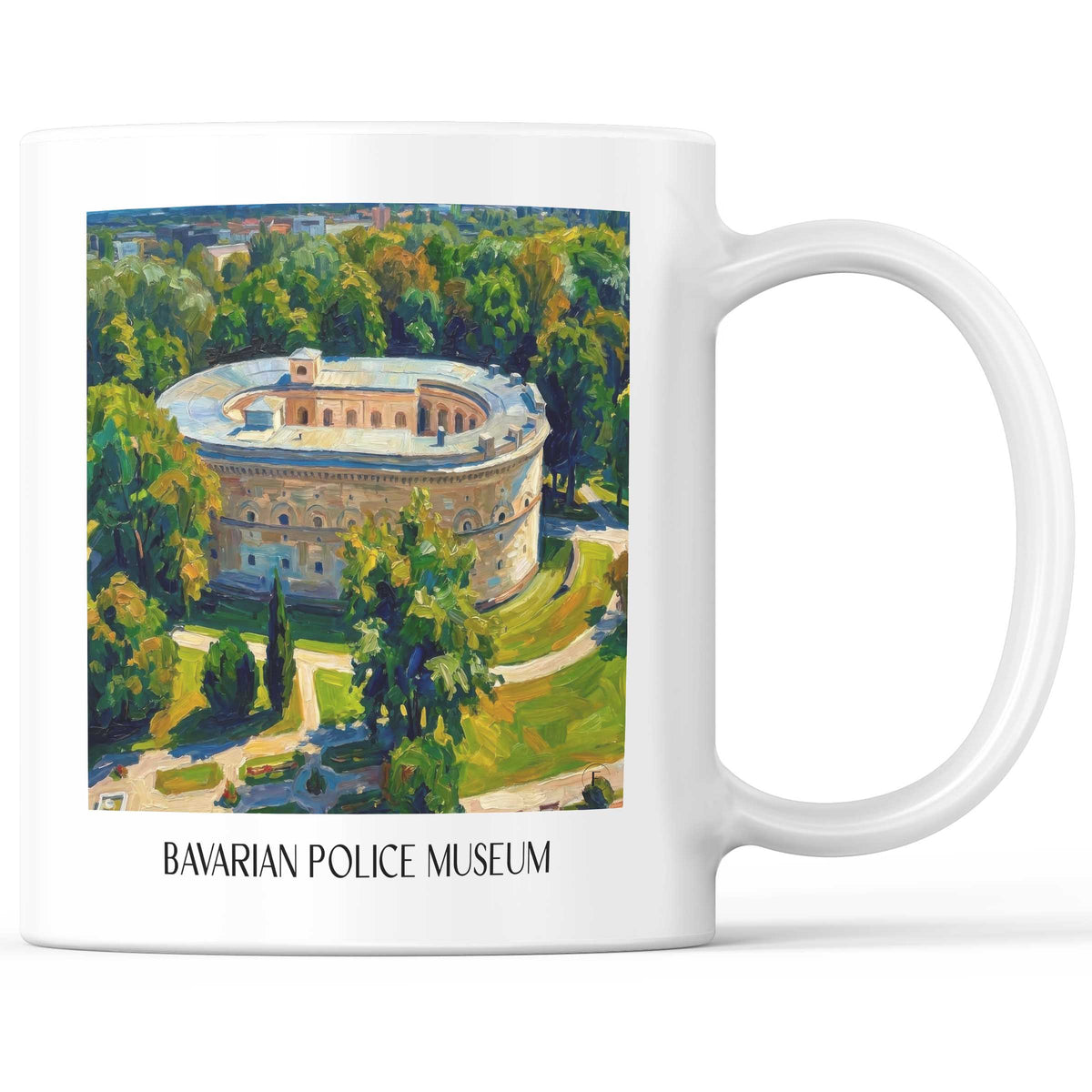 Bayrisches Polizeimuseum Kaffeebecher - Ingolstadt - Deutschland Becher - Kaffeetasse im Ölgemälde Stil - favplace