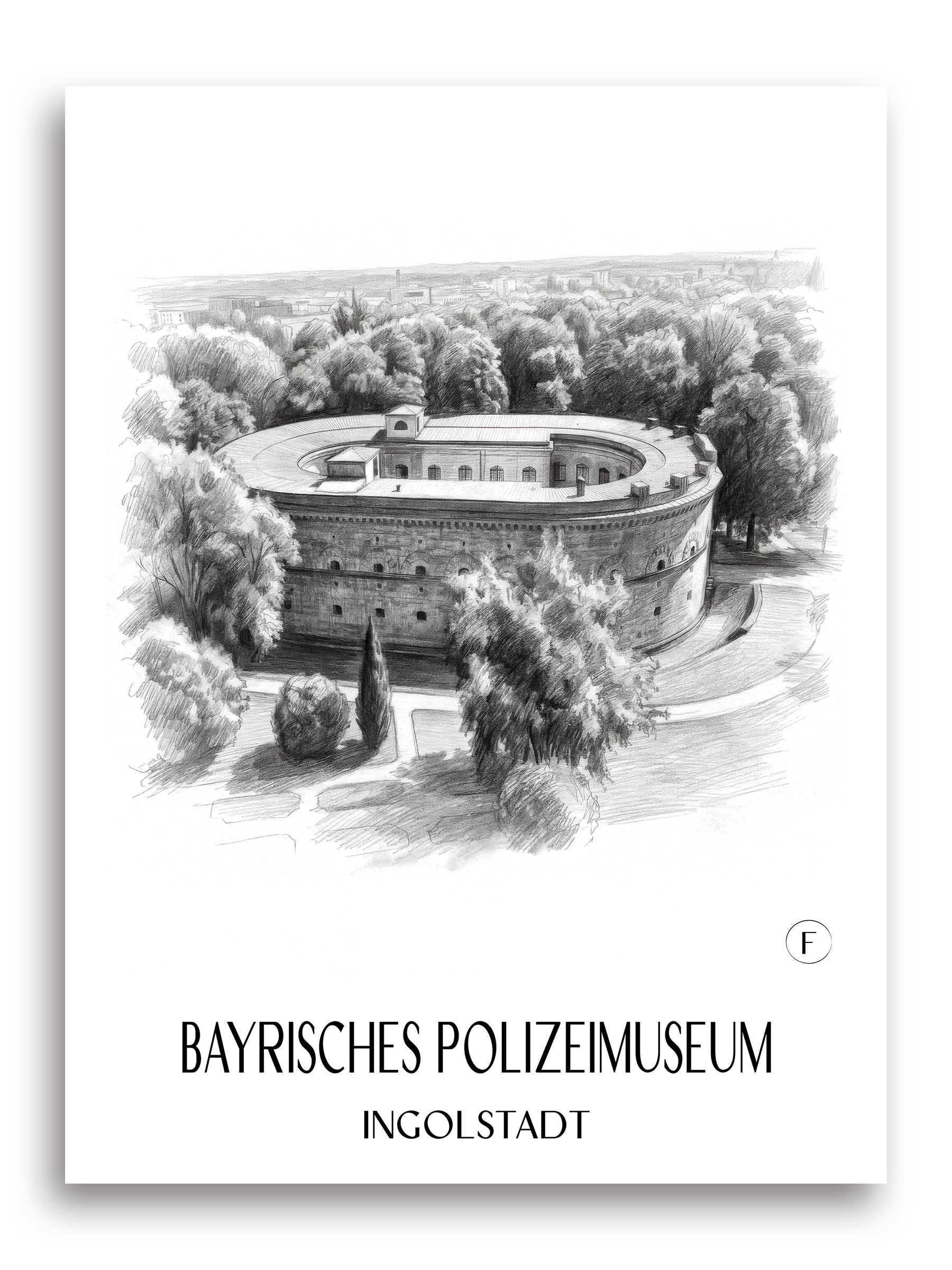 bayrisches-polizeimuseum-ingolstadt-deutschland-poster-bleistift-zeichnung-drawing