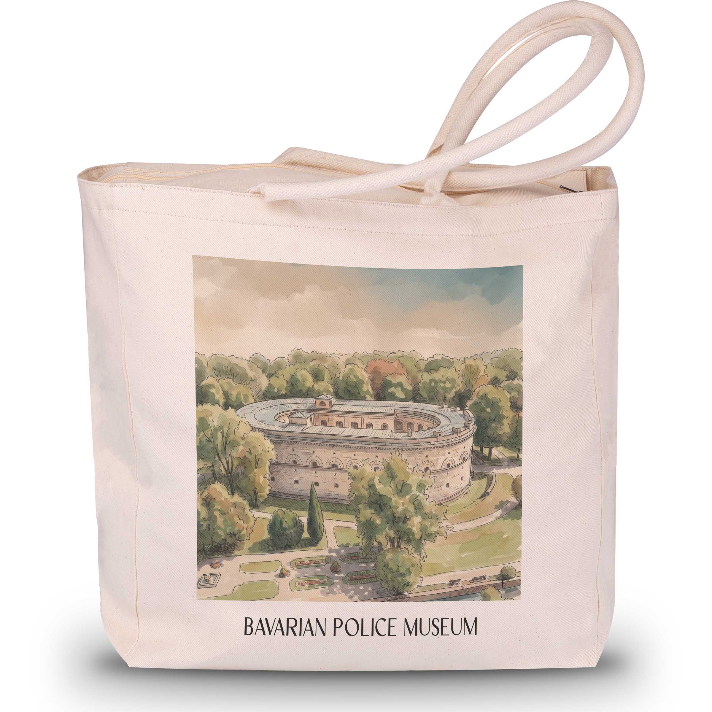 Bayrisches Polizeimuseum Shopping Tasche - Ingolstadt - Deutschland Tote Bag - Einkaufstasche im Aquarell Stil - favplace