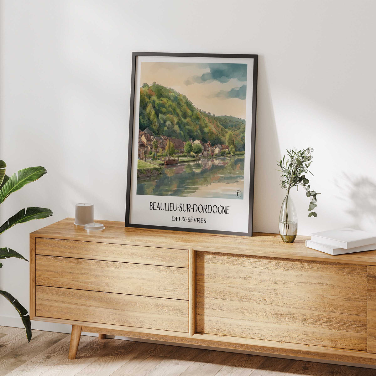beaulieu-sur-dordogne-corrèze-frankreich-poster-aquarell
