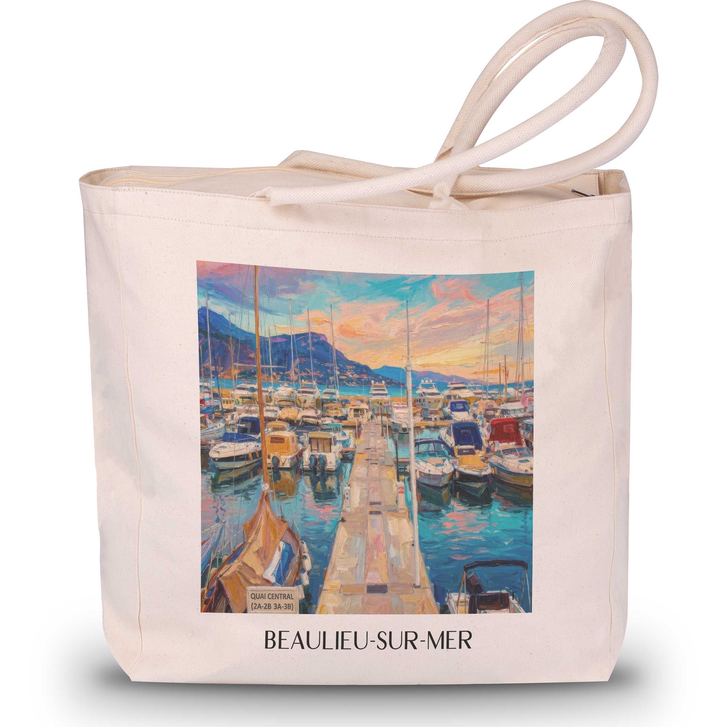 beaulieu-sur-mer-côte-d´azur-frankreich-einkaufstasche-oil-painting-oelgemaelde