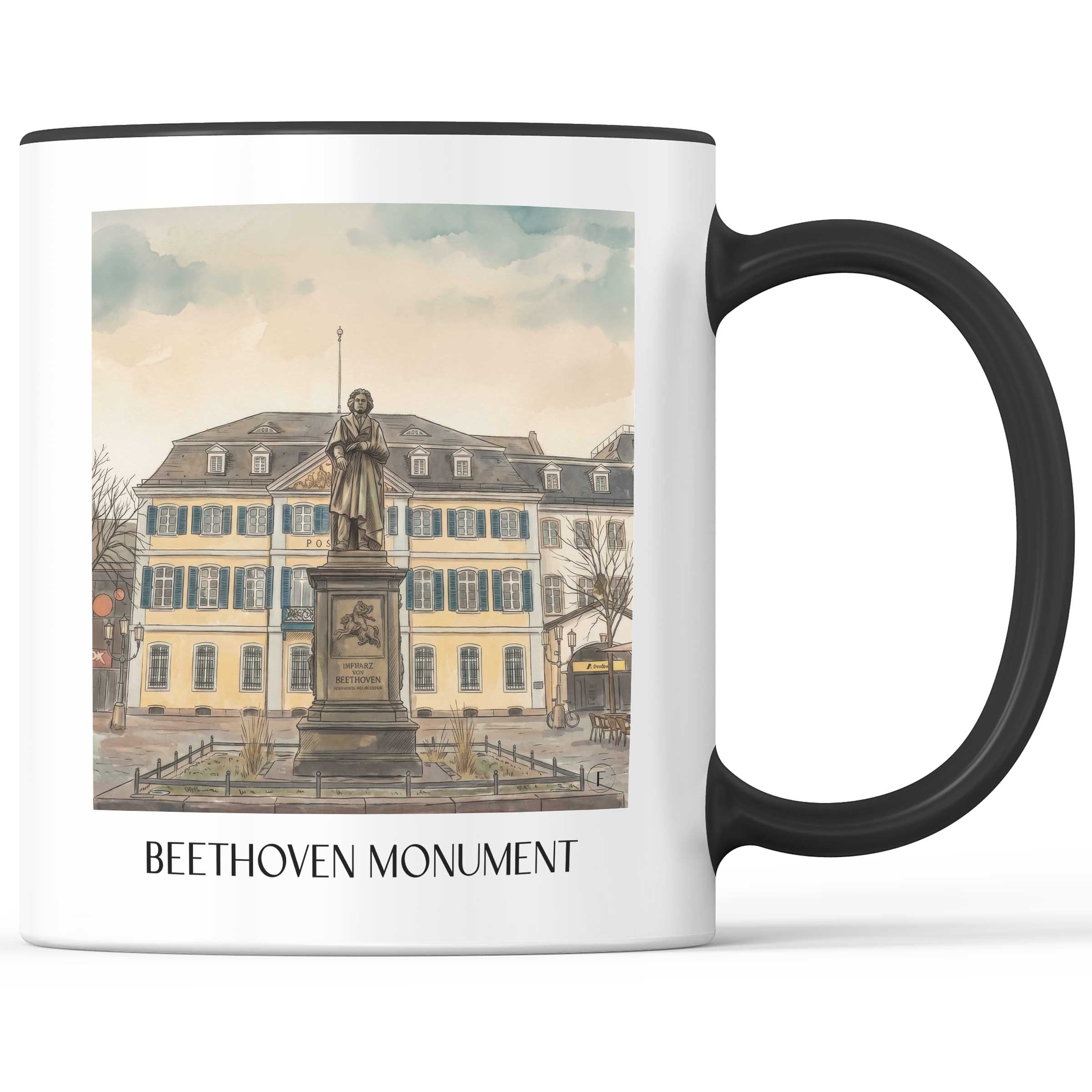 Beethoven-Denkmal Kaffeebecher - Bonn - Deutschland Becher - Kaffeetasse im Aquarell Stil - favplace