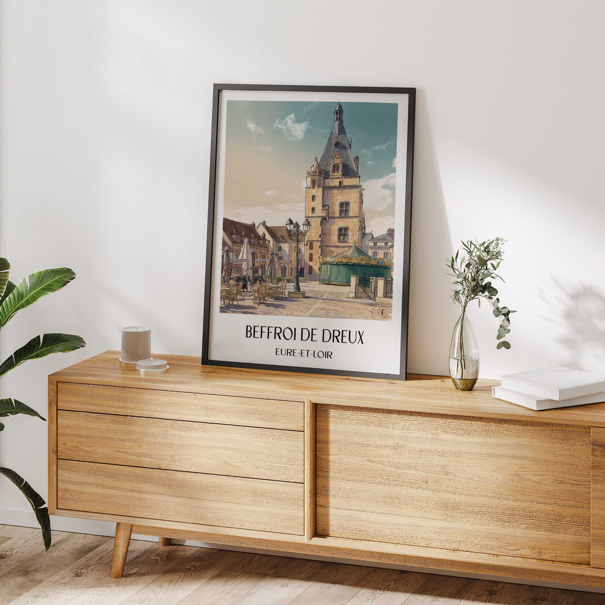 beffroi-de-dreux-eure-et-loir-frankreich-poster-aquarell