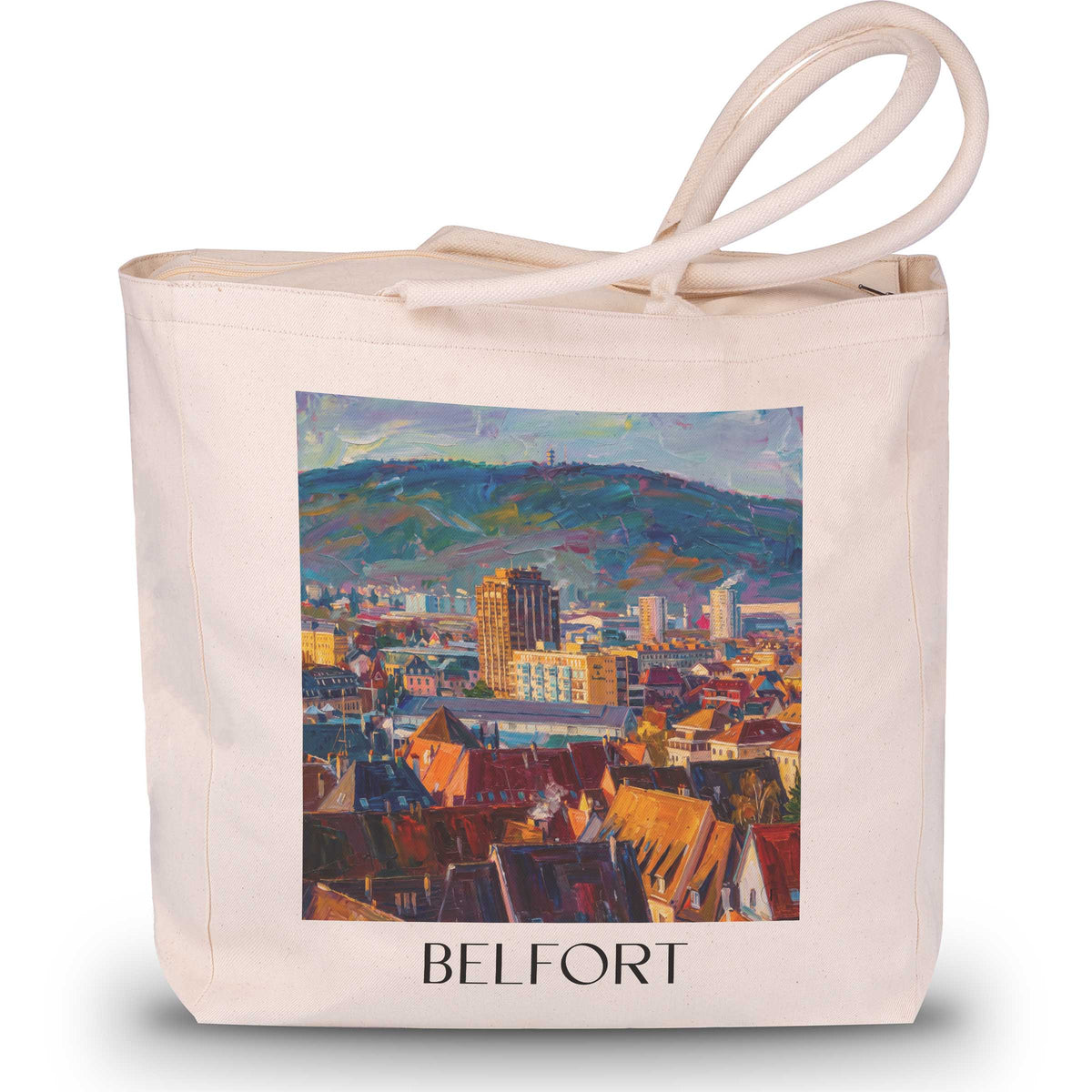 Belfort Shopping Tasche - Franche-Comté - Frankreich Tote Bag - Einkaufstasche im Ölgemälde Stil - favplace