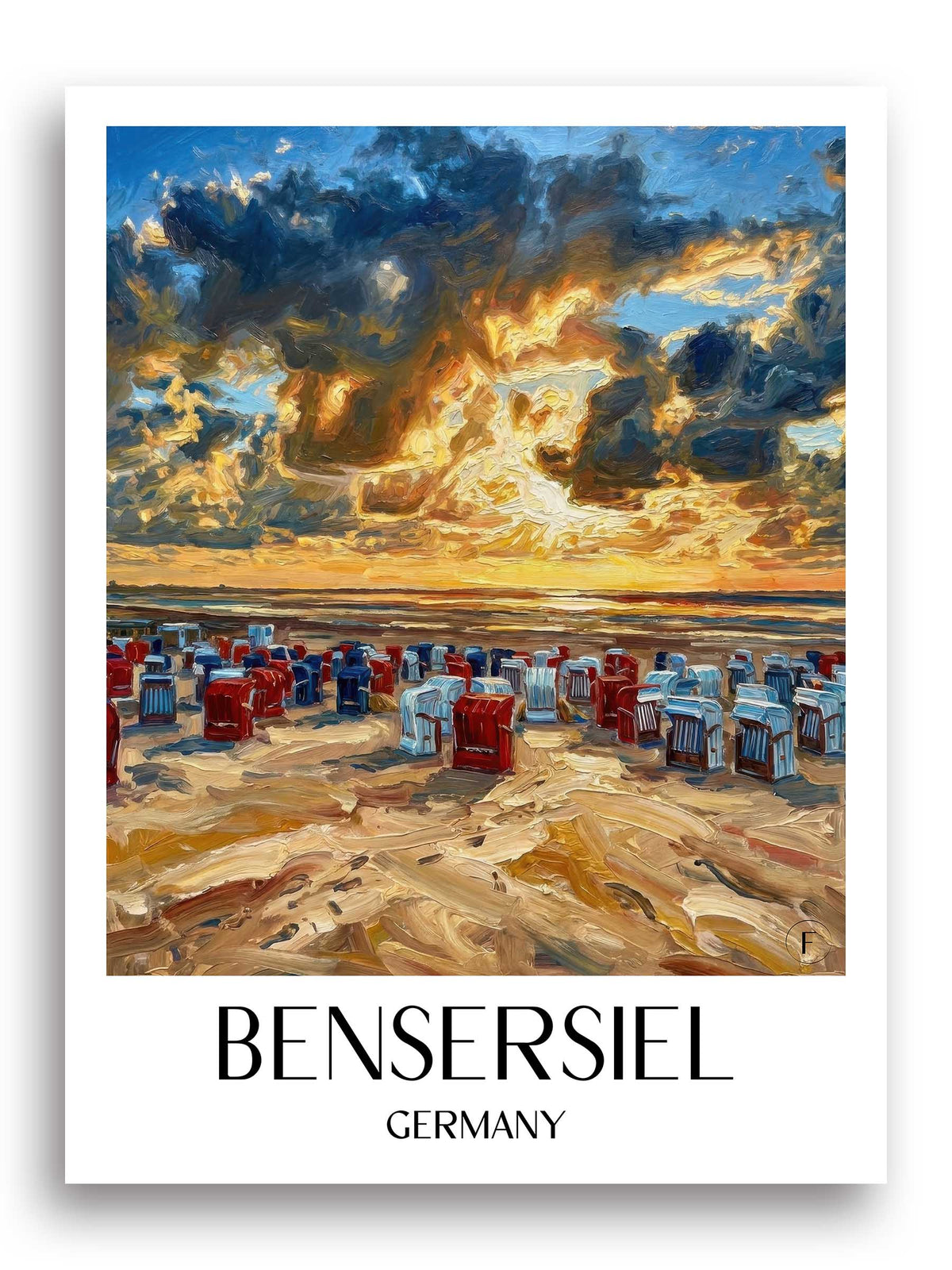 Bensersiel Poster - Ostfriesland - Deutschland Kunstdruck - Ölgemälde von A4 bis A1 - favplace