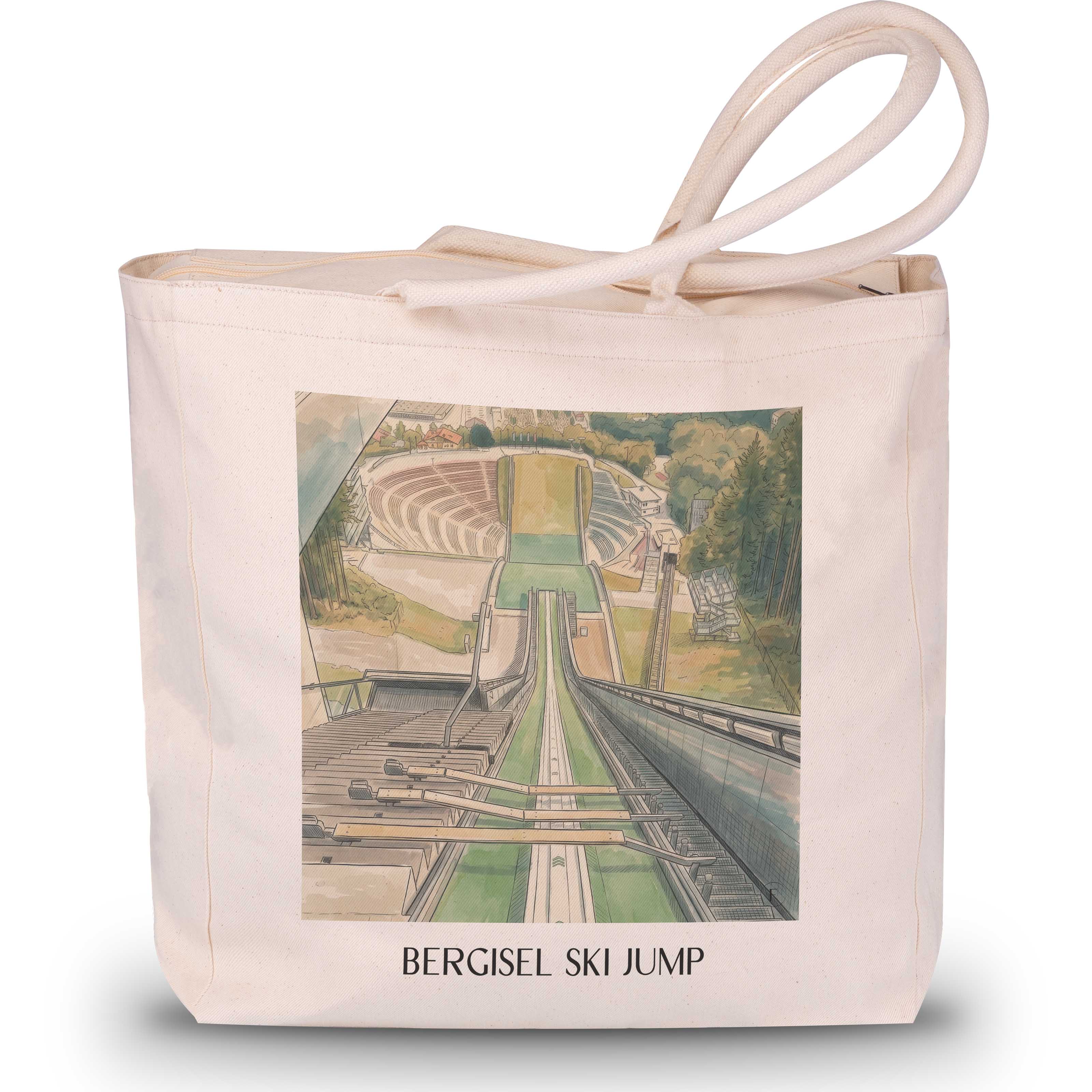 Bergiselschanze Shopping Tasche - Innsbruck - Österreich Tote Bag - Einkaufstasche im Aquarell Stil - favplace