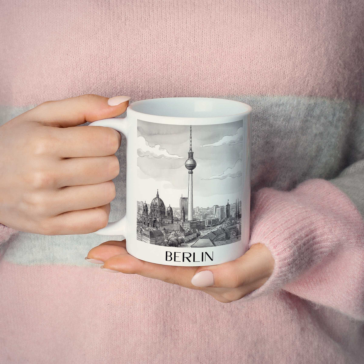 berlin-deutschland-kaffeebecher-aquarell-schwarz-weiss
