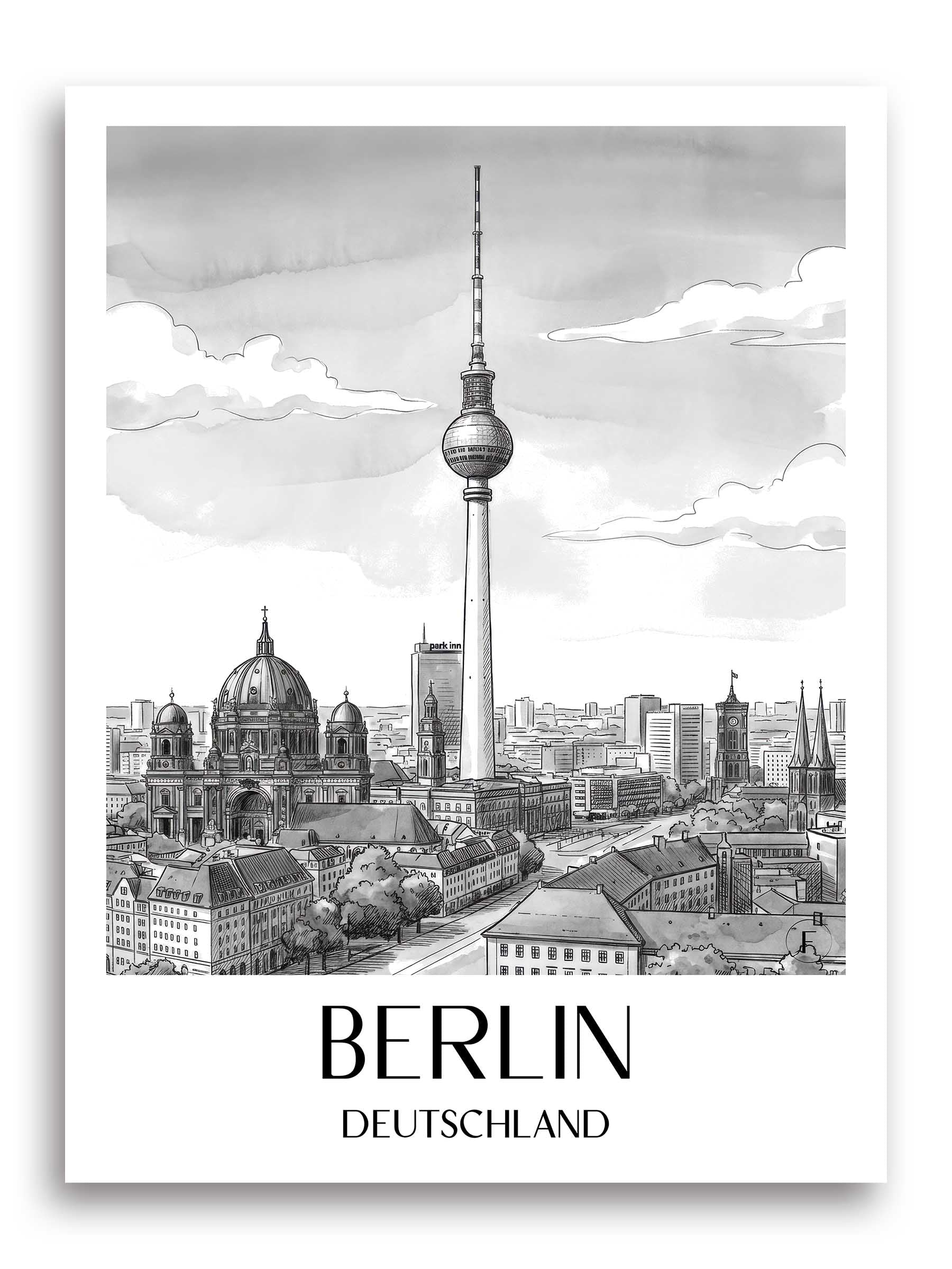 berlin-deutschland-poster-aquarell-schwarz-weiss