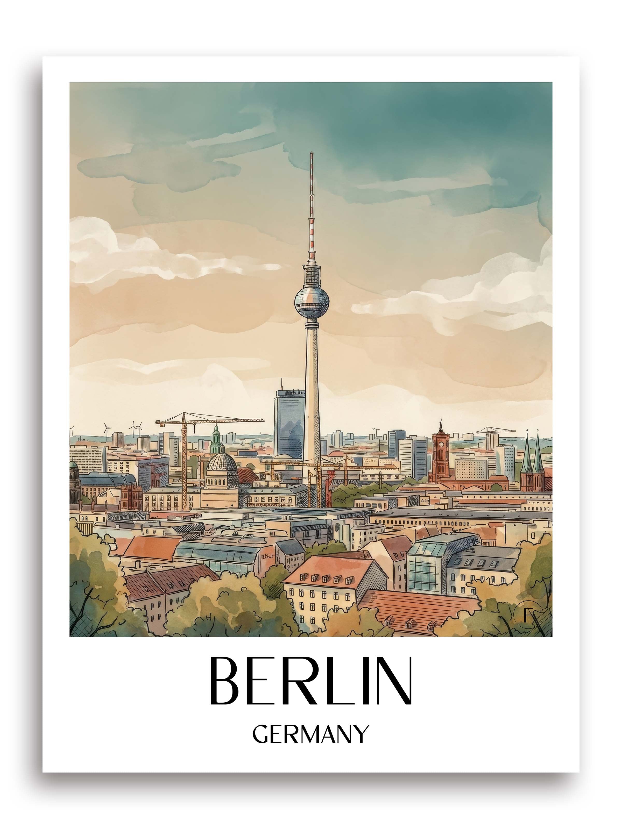Berlin Poster - - Deutschland Kunstdruck - Aquarell von A4 bis A1 - favplace