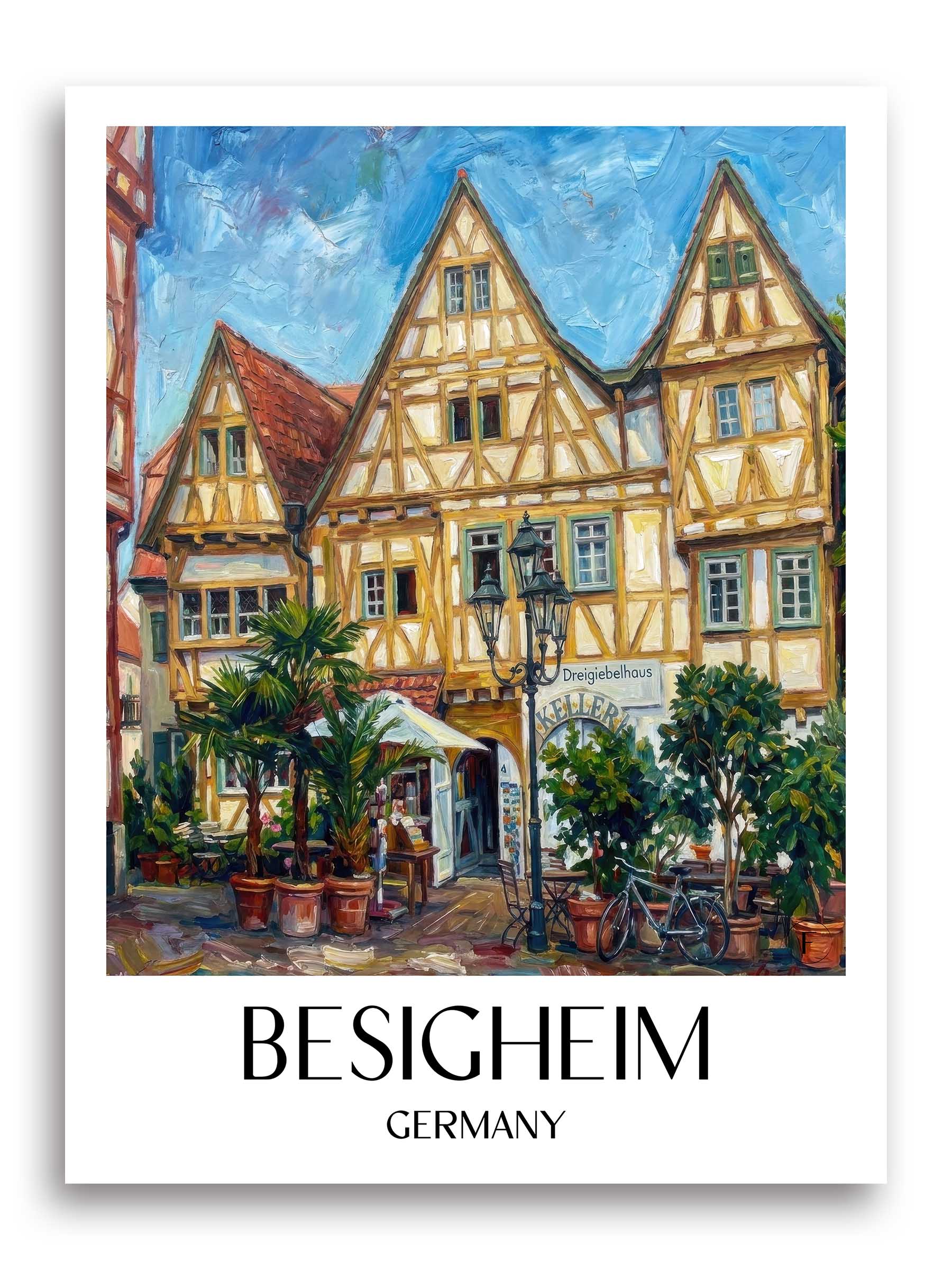 Besigheim Poster - Neckartal - Deutschland Kunstdruck - Ölgemälde von A4 bis A1 - favplace