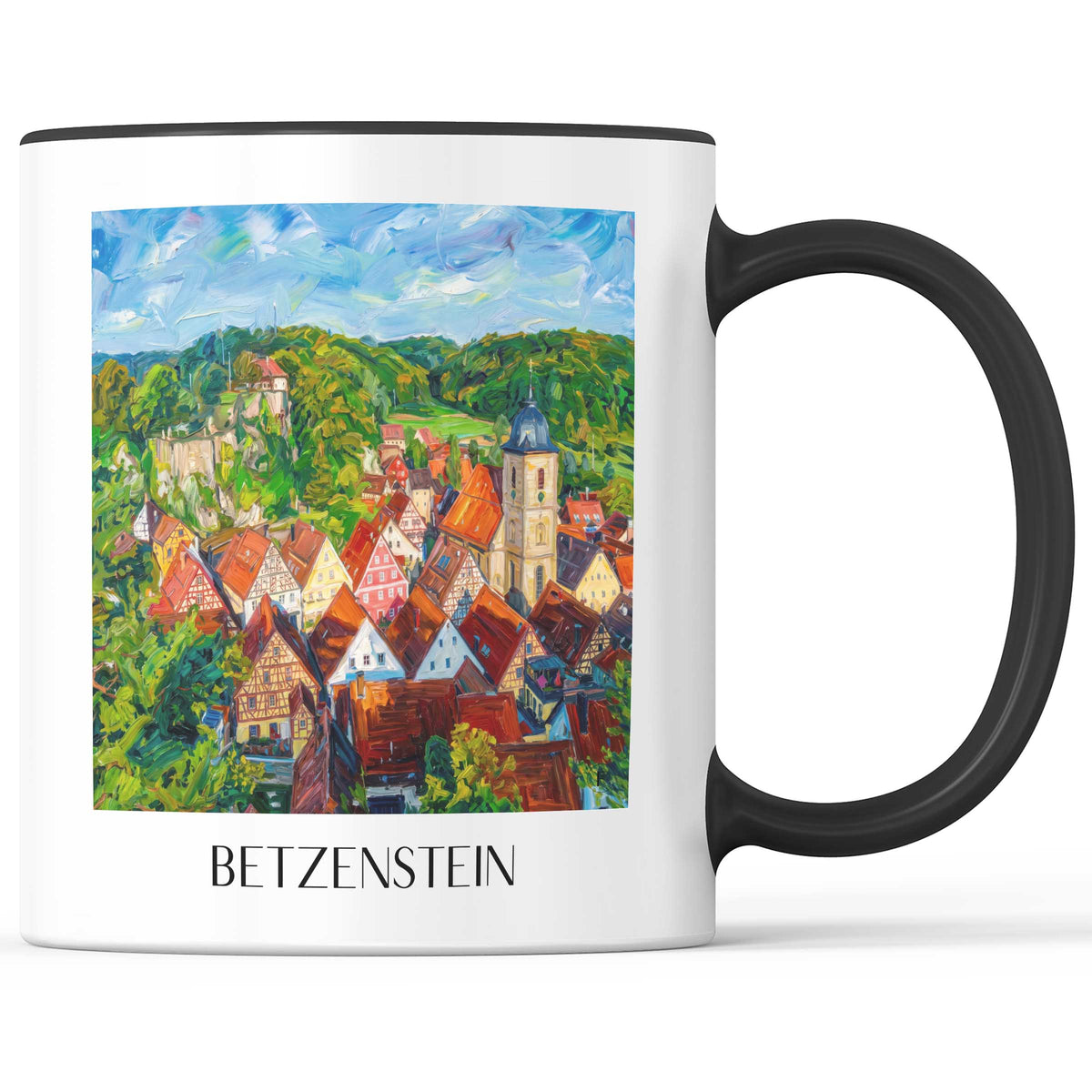 Betzenstein Kaffeebecher - Fränkische Schweiz - Deutschland Becher - Kaffeetasse im Ölgemälde Stil - favplace