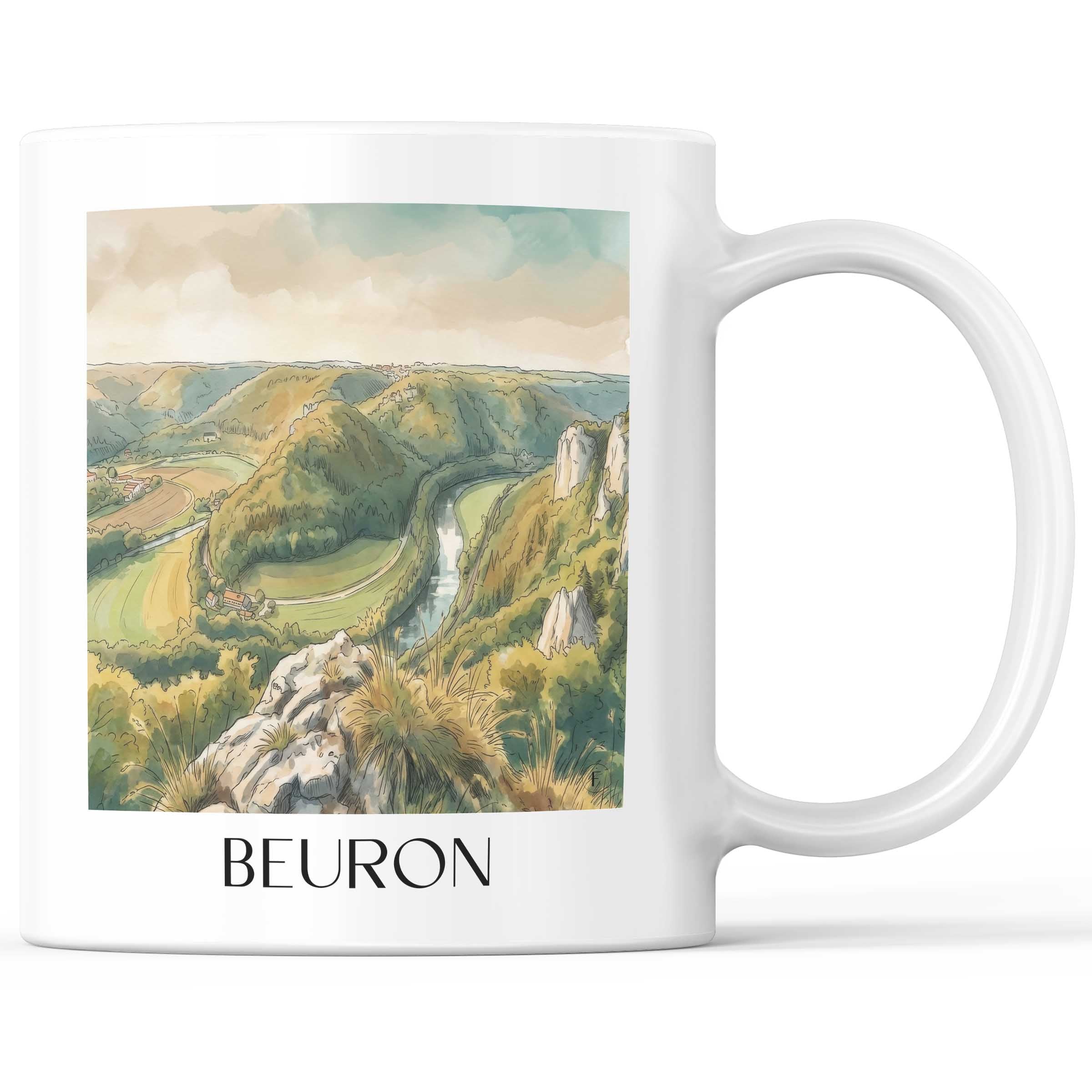 Beuron Kaffeebecher - Donautal - Deutschland Becher - Kaffeetasse im Aquarell Stil - favplace