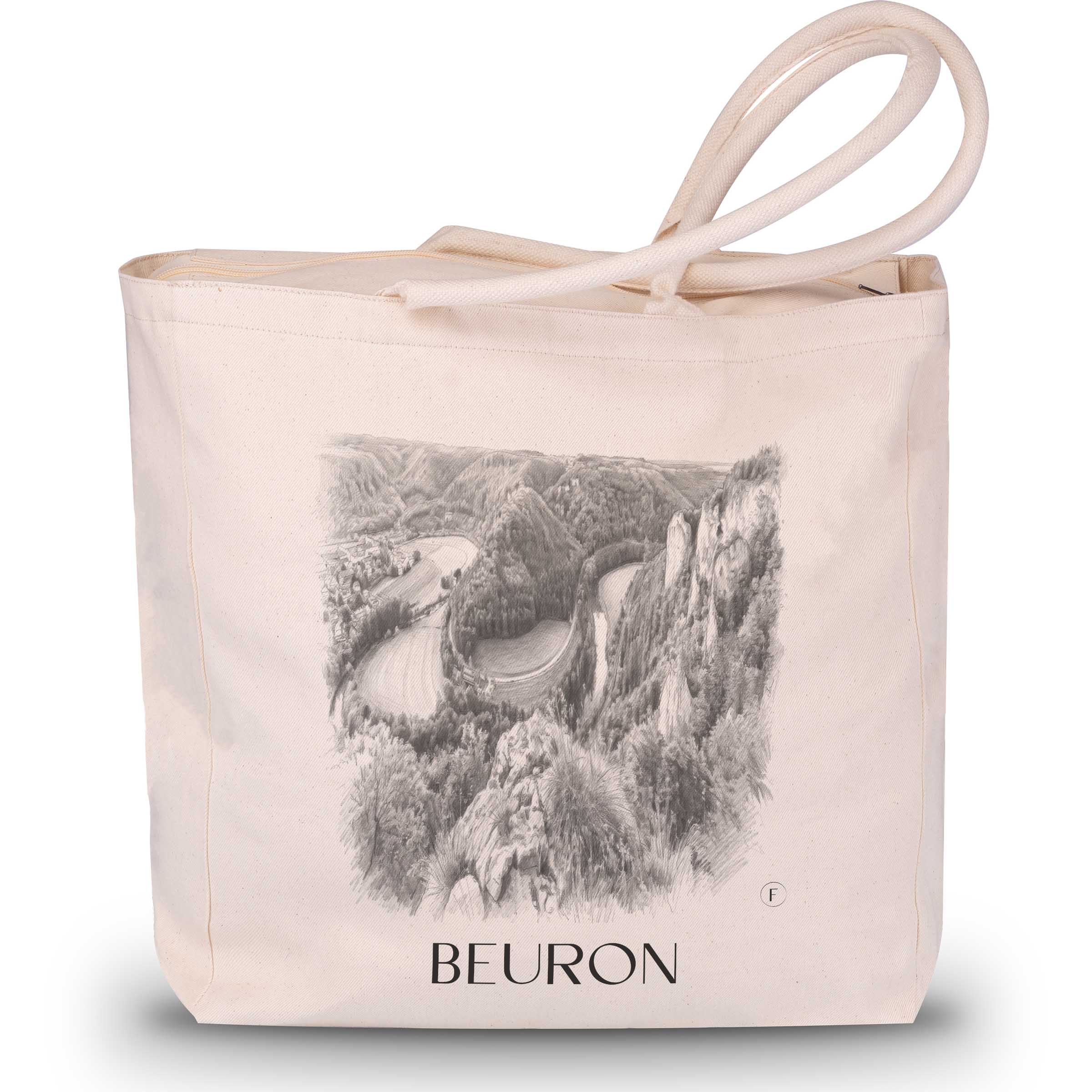 Beuron Shopping Tasche - Donautal - Deutschland Tote Bag - Einkaufstasche im Zeichnung Stil