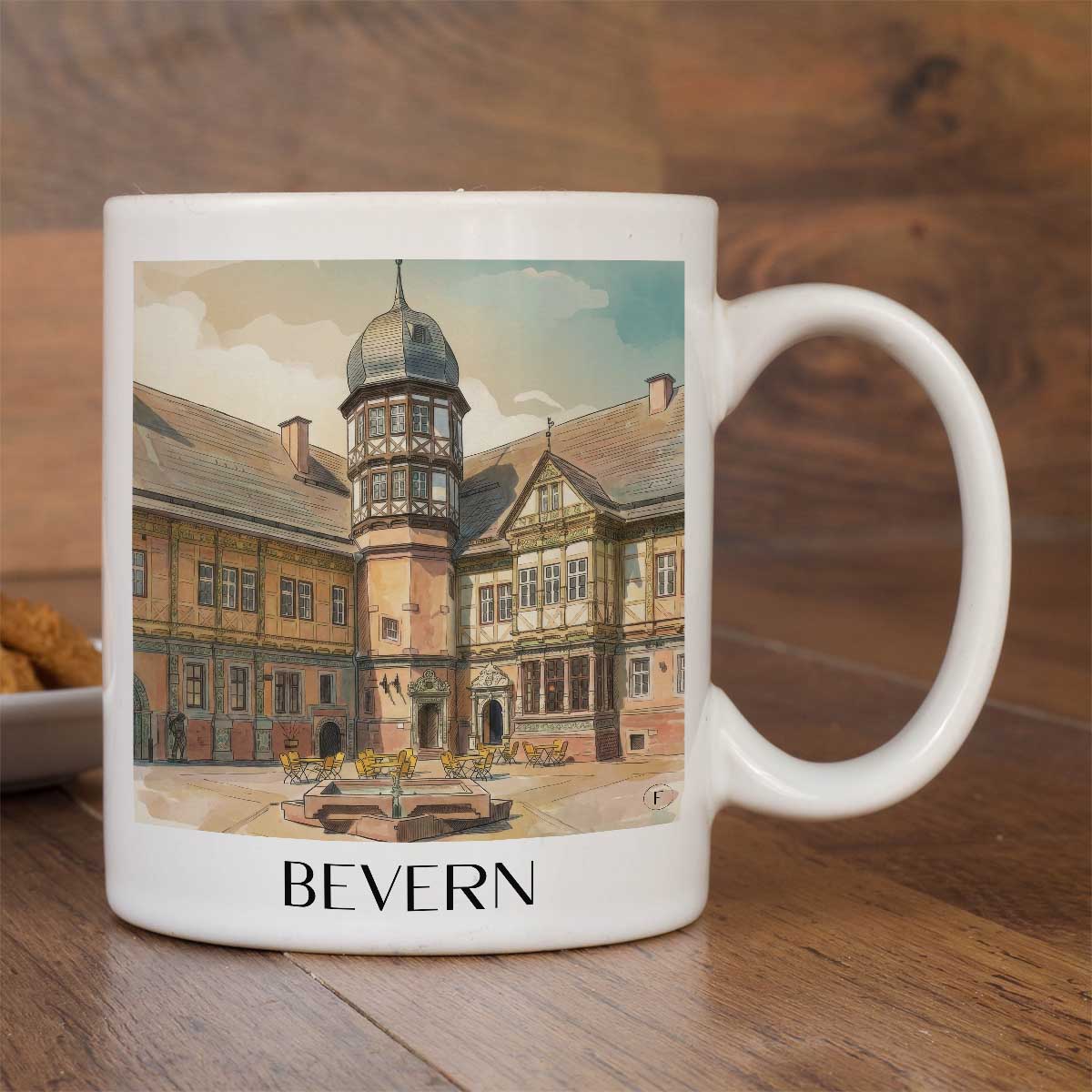 bevern-niedersachsen-deutschland-kaffeebecher-aquarell