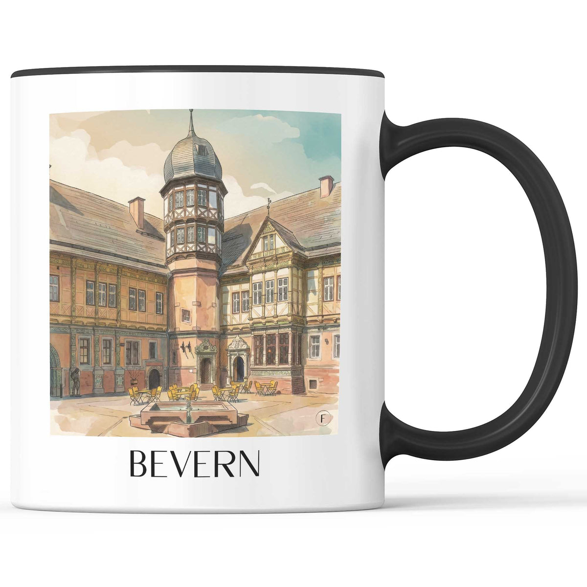 Bevern Kaffeebecher - Niedersachsen - Deutschland Becher - Kaffeetasse im Aquarell Stil - favplace