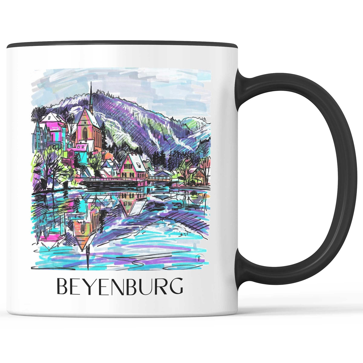 Beyenburg Kaffeebecher - Wuppertal - Deutschland Becher - Kaffeetasse im Tag Graffiti Stil - favplace