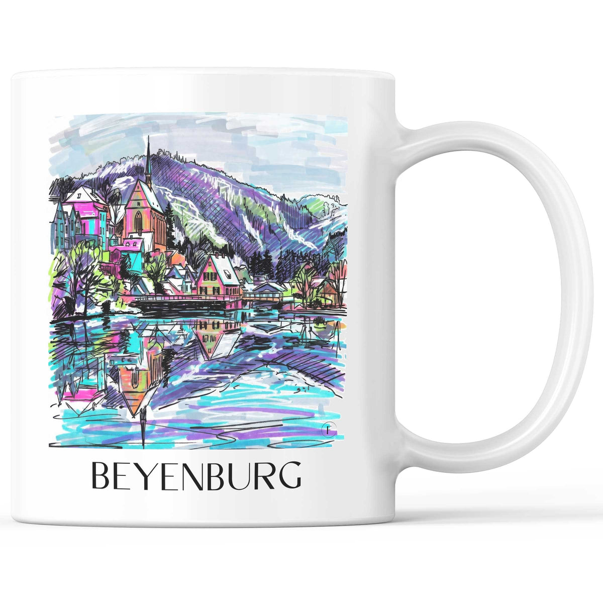 Beyenburg Kaffeebecher - Wuppertal - Deutschland Becher - Kaffeetasse im Tag Graffiti Stil - favplace