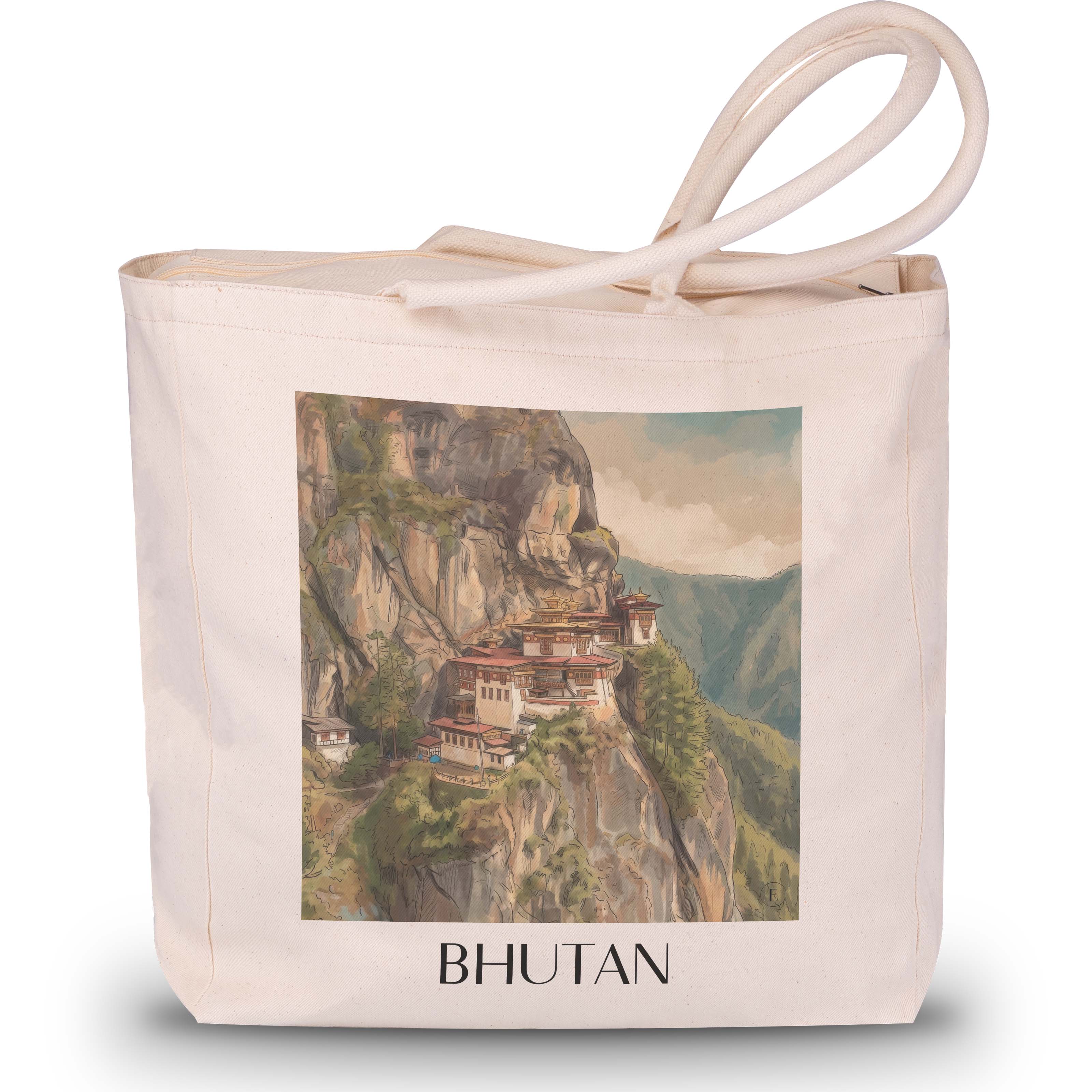 bhutan-bhutan-einkaufstasche-aquarell