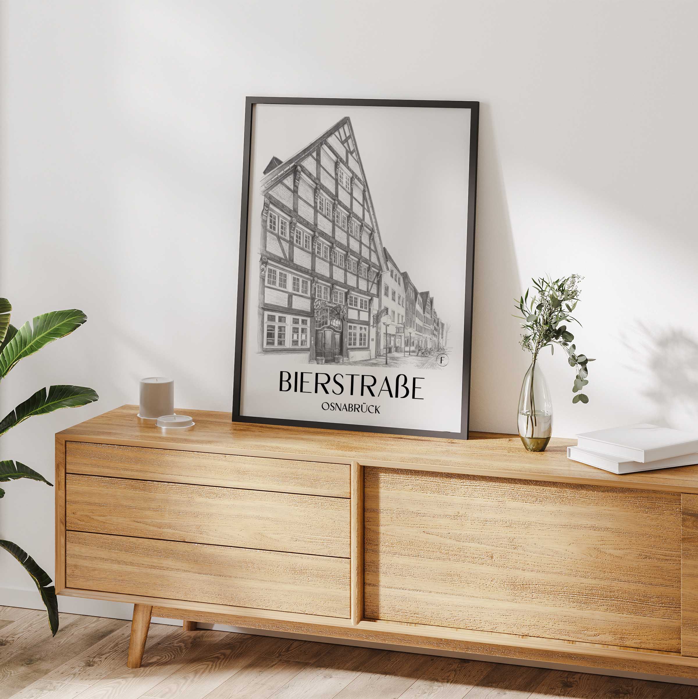 bierstraße-osnabrück-deutschland-poster-bleistift-zeichnung-drawing