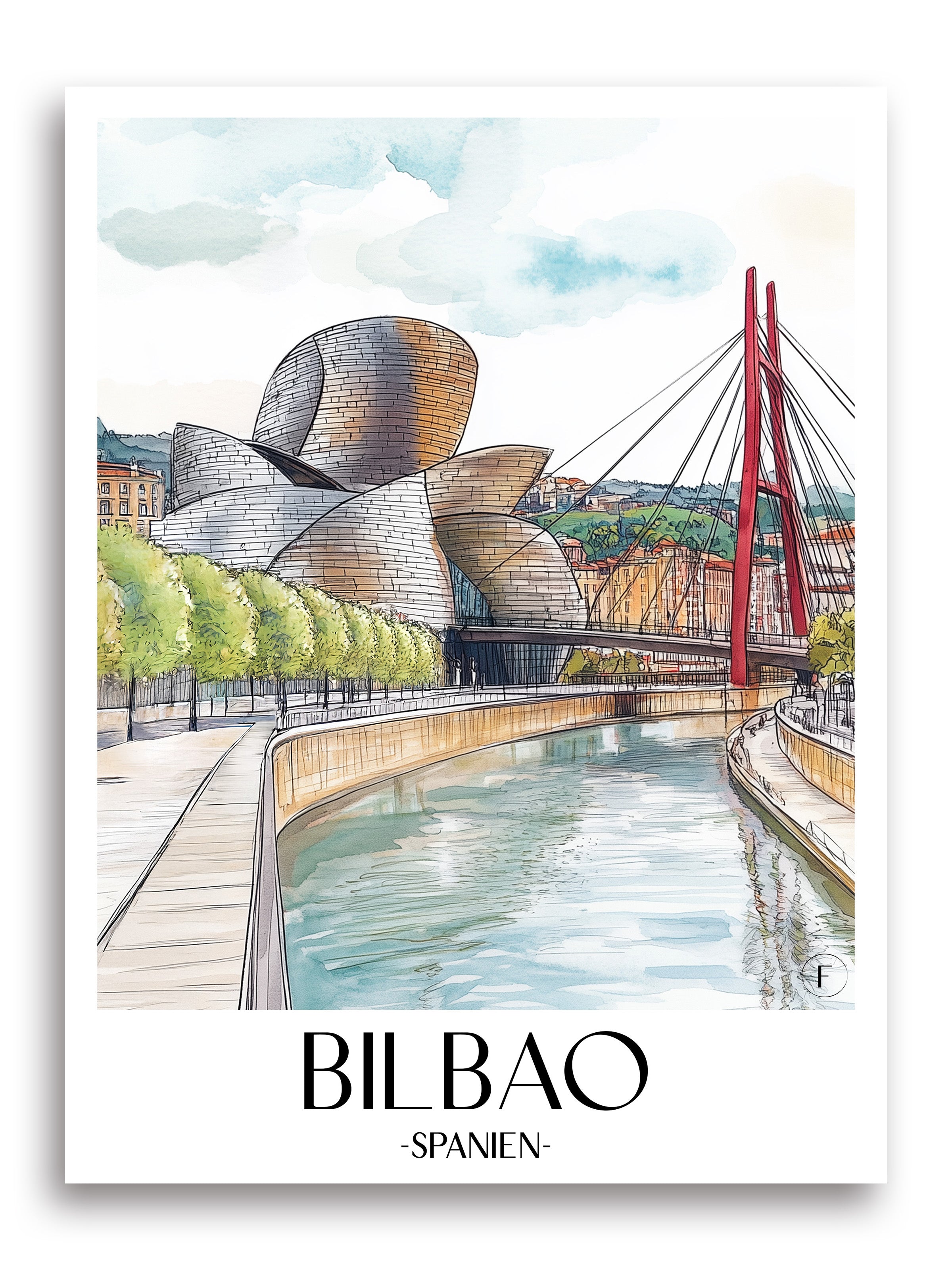 bilbao-spanien-poster-aquarell