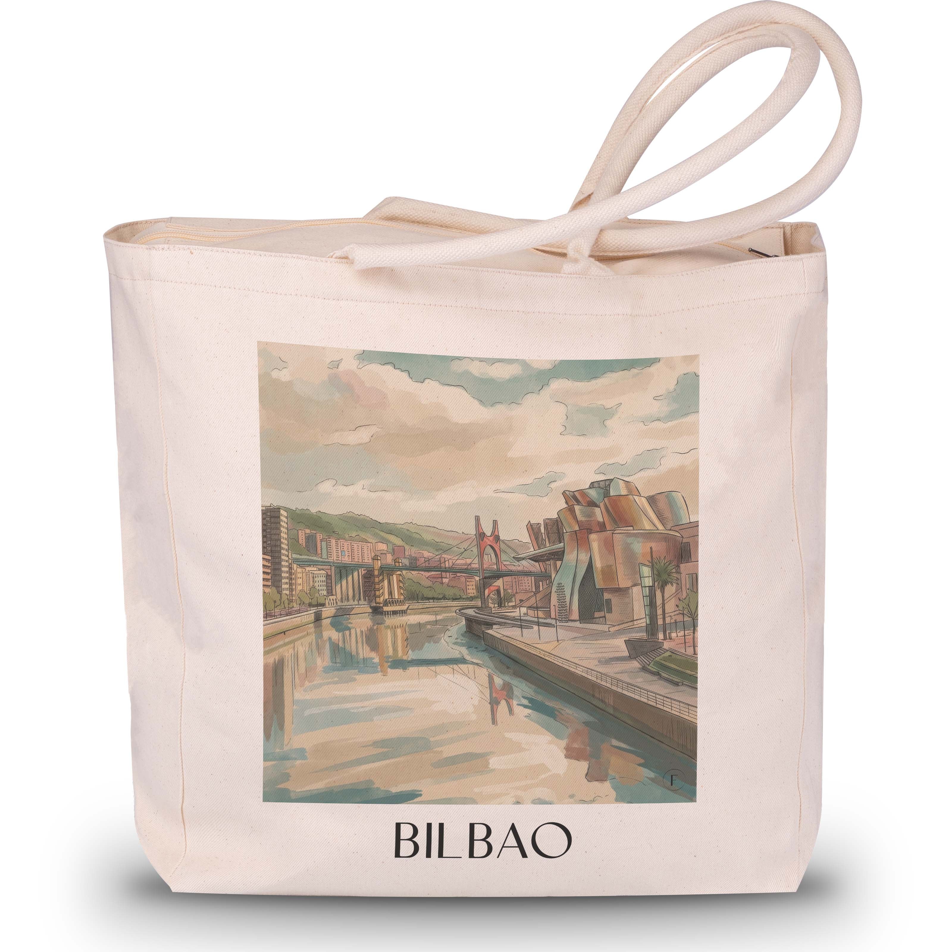 bilbao-spanien-spanien-einkaufstasche-aquarell