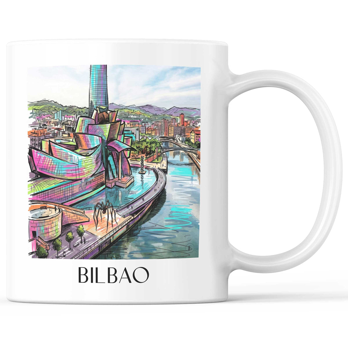Bilbao - Spanien Becher - Kaffeetasse im Tag Graffiti Stil - favplace