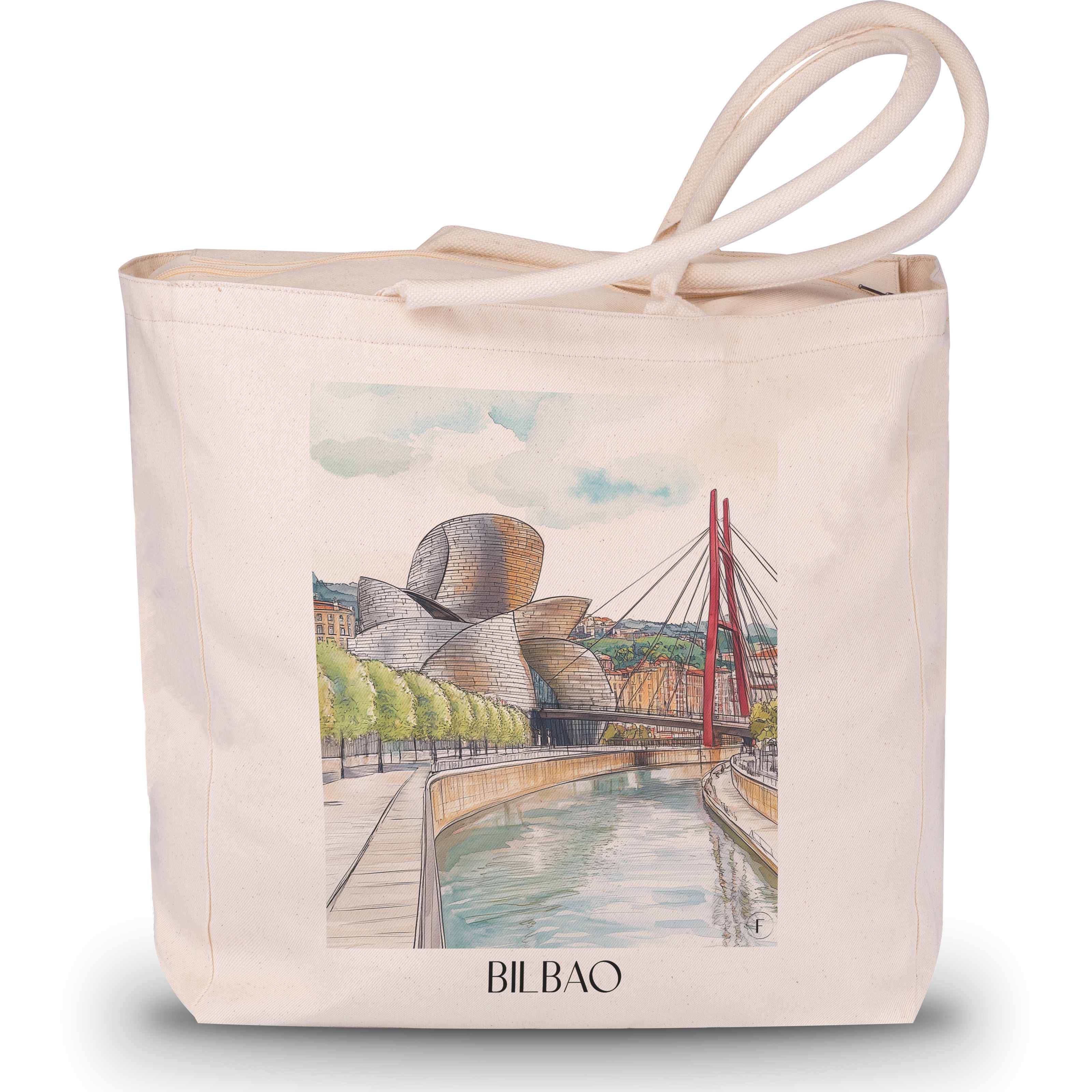 bilbao-spanien-einkaufstasche-aquarell