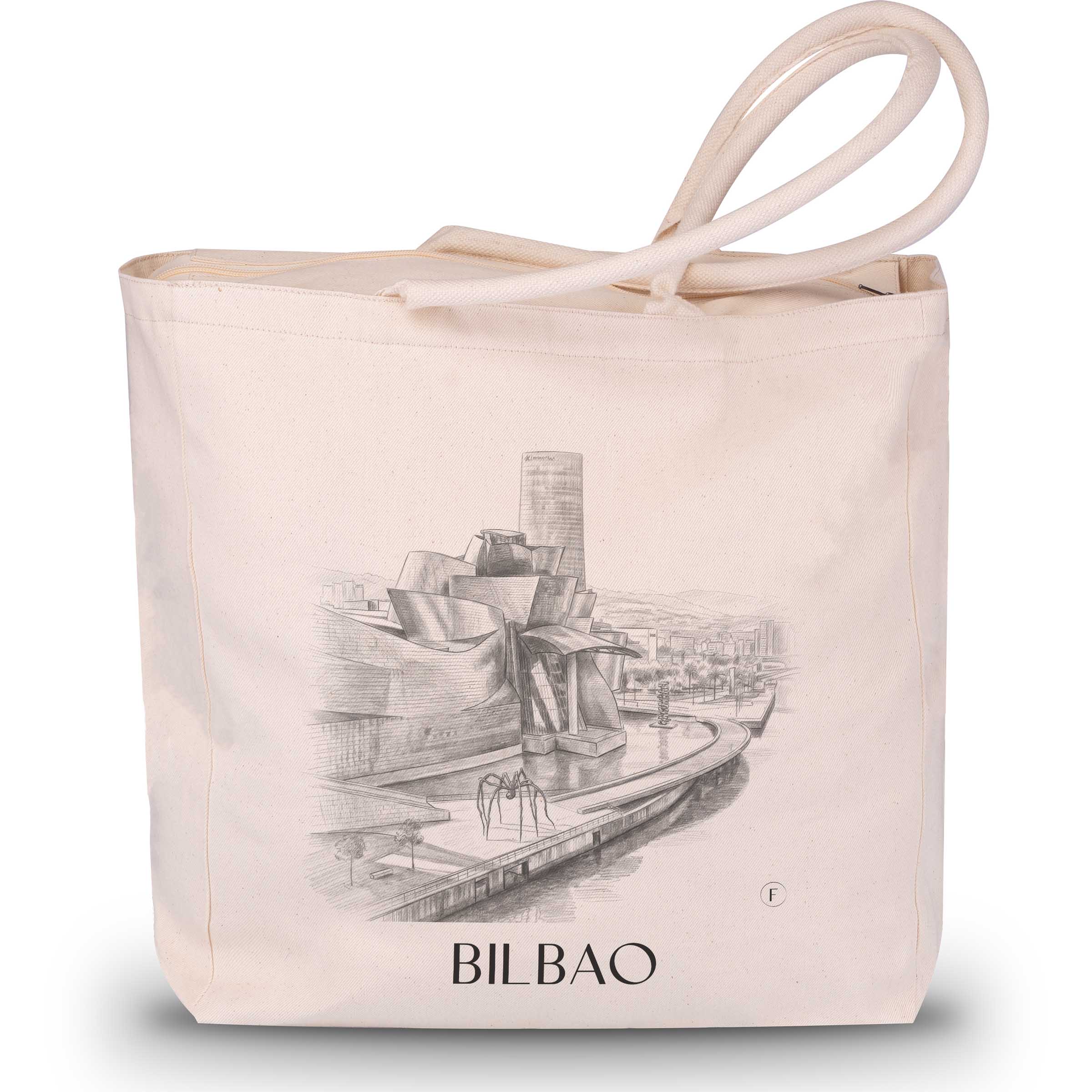 Bilbao - Spain Tote Bag - Drawing Style Shopping Bag