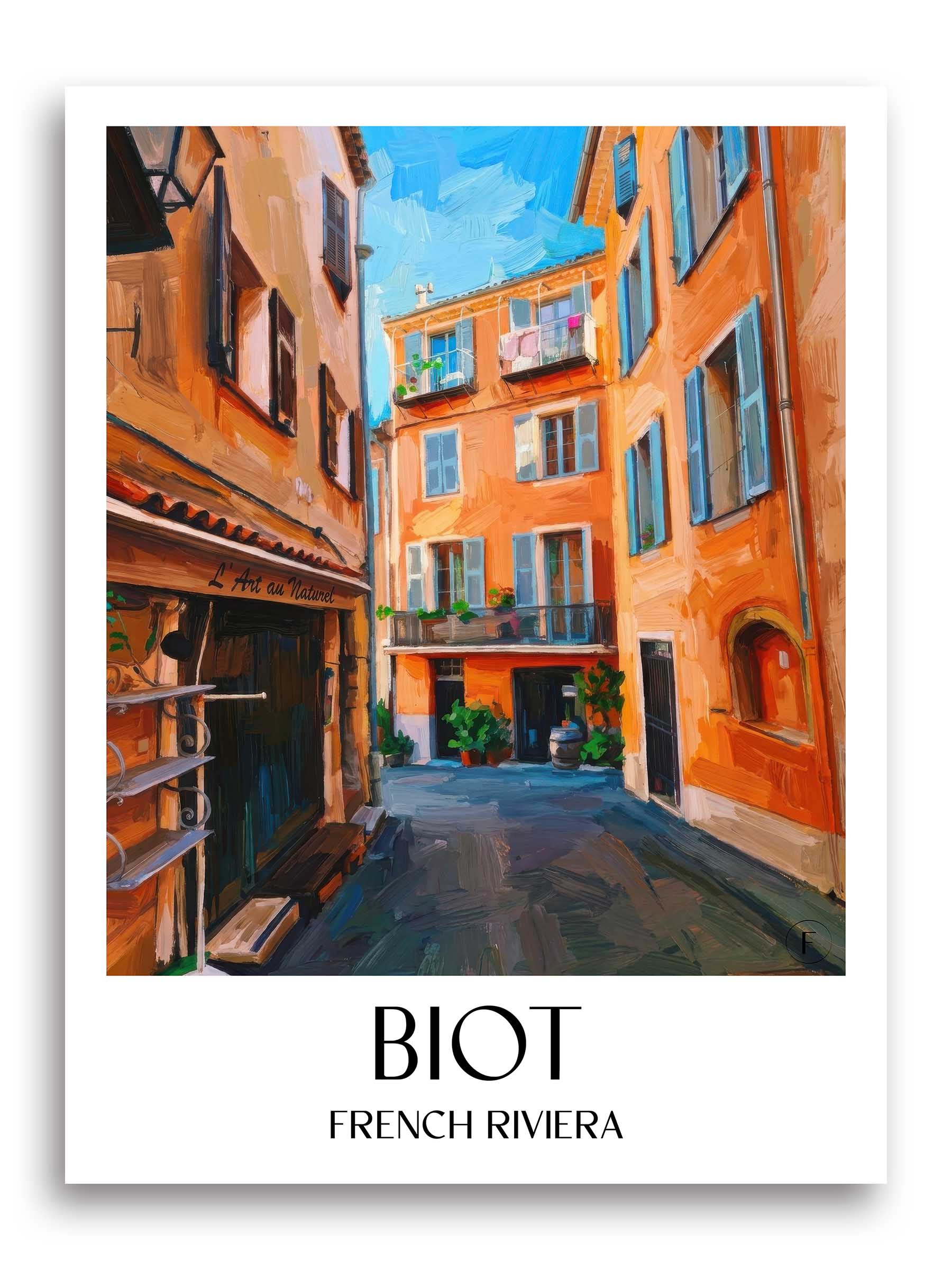 Biot Poster - Côte d´Azur - Frankreich Kunstdruck - Ölgemälde von A4 bis A1 - favplace