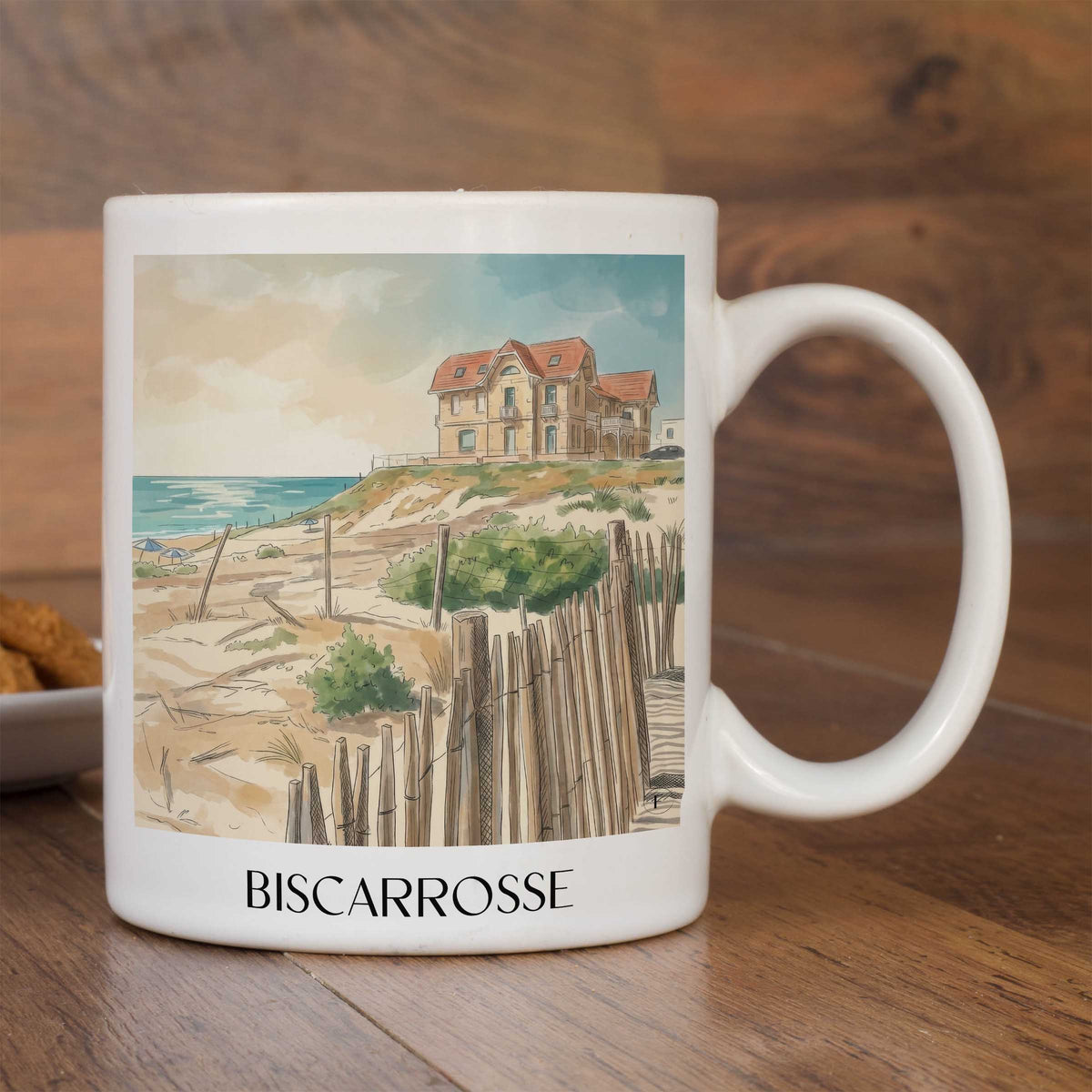 biscarrosse-côte-landaise-frankreich-kaffeebecher-aquarell