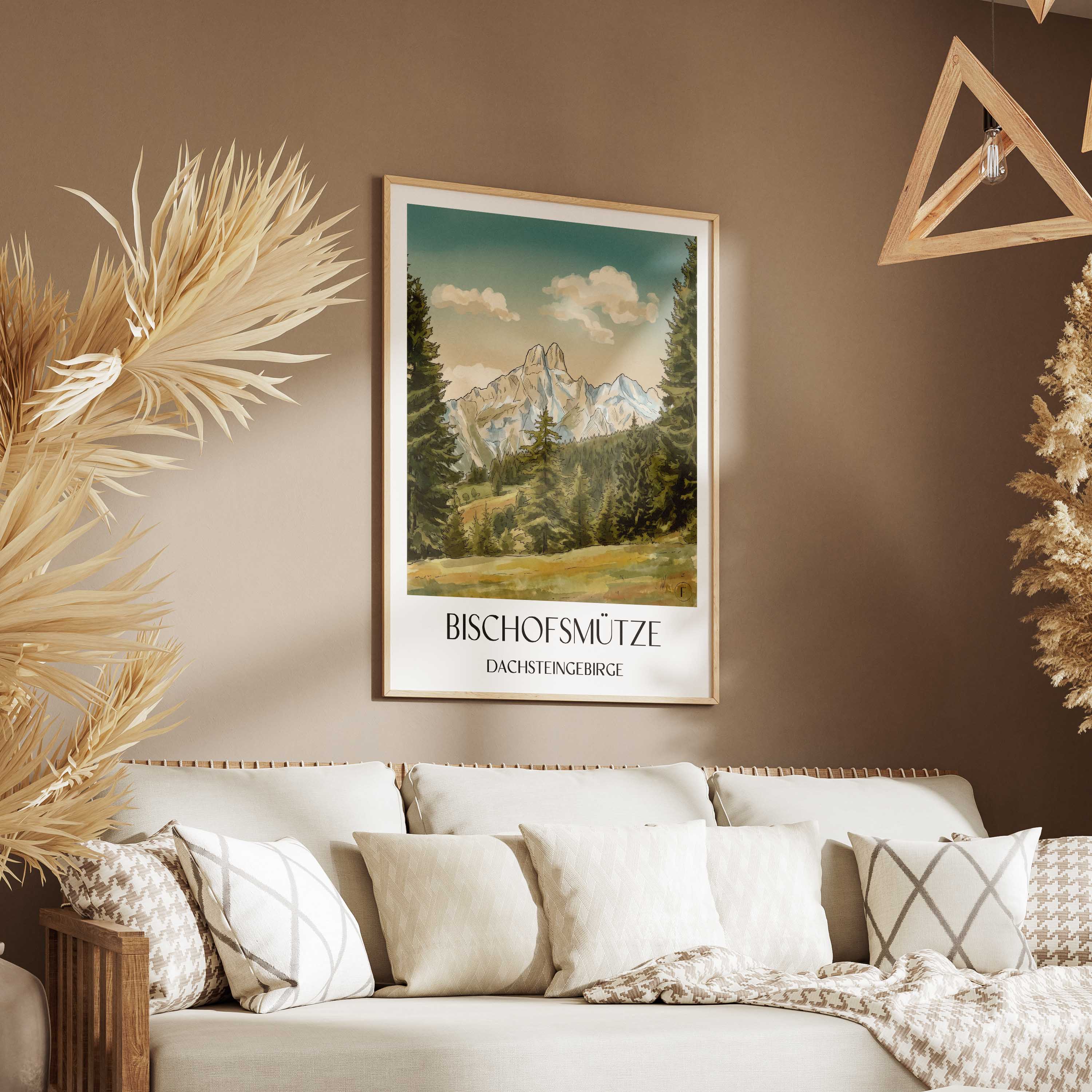 bischofsmütze-dachsteingebirge-österreich-poster-aquarell