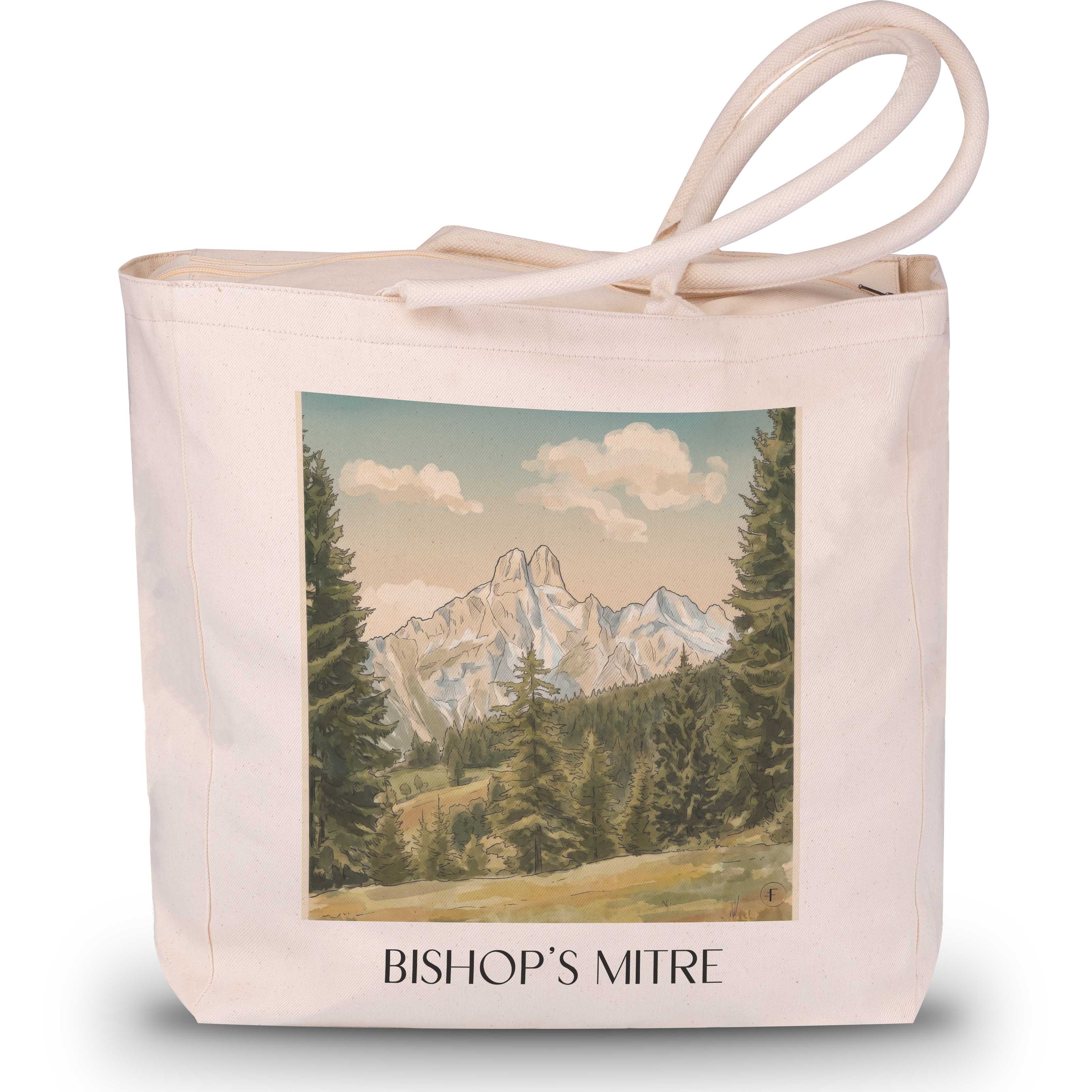 Bischofsmütze Shopping Tasche - Dachsteingebirge - Österreich Tote Bag - Einkaufstasche im Aquarell Stil - favplace