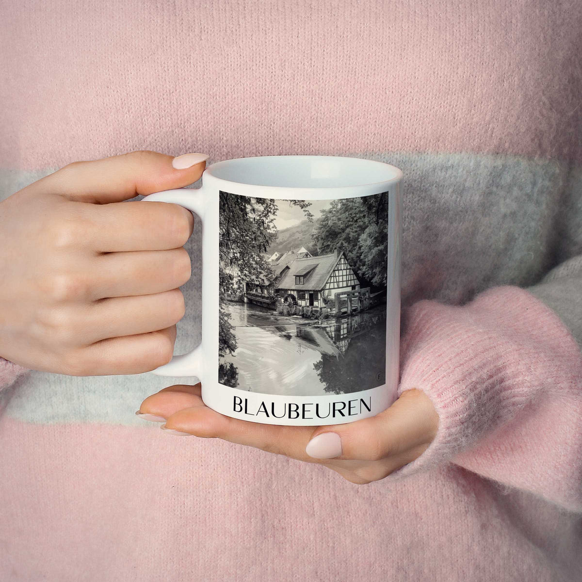 blaubeuren-deutschland-kaffeebecher-aquarell-schwarz-weiss