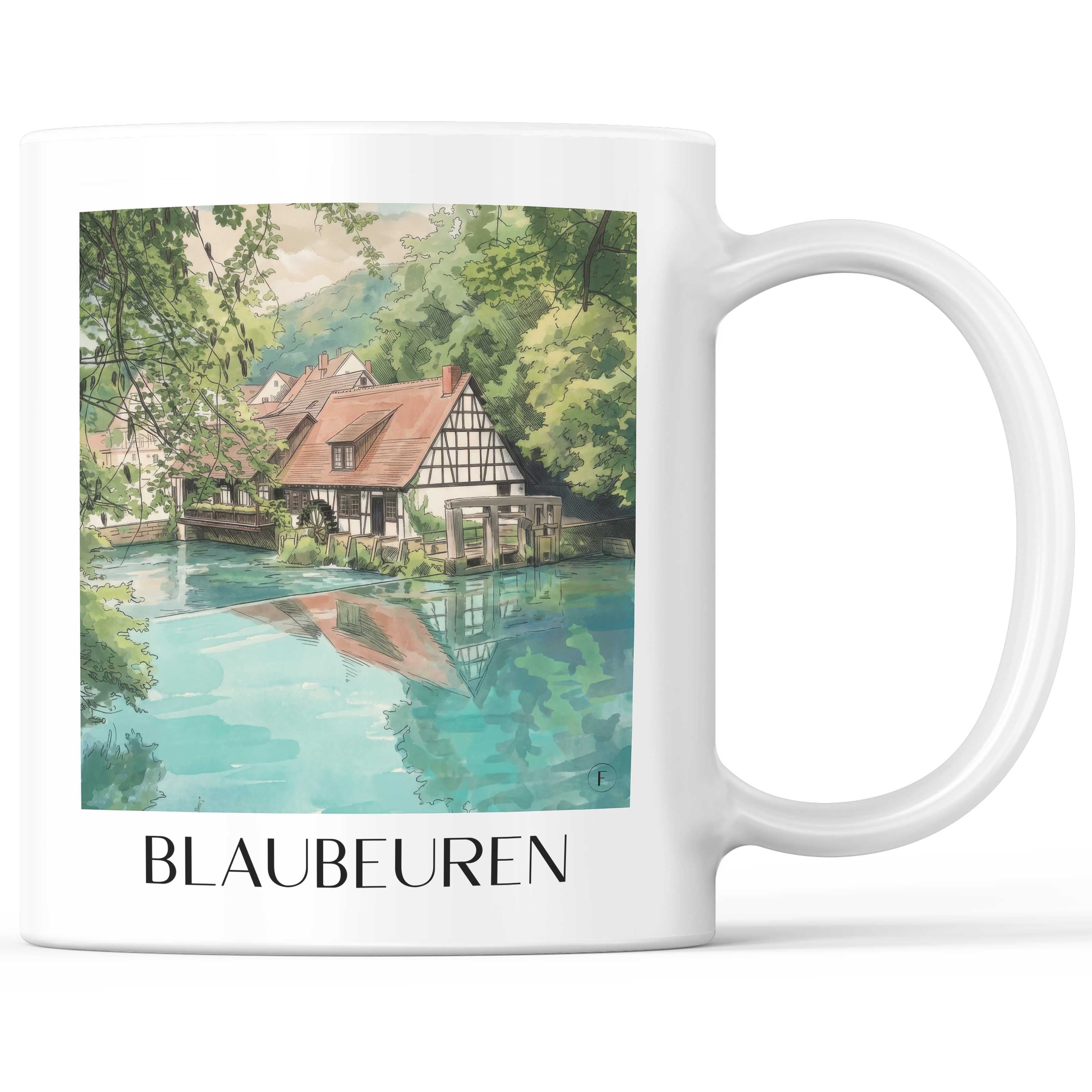 Blaubeuren - Deutschland Becher - Kaffeetasse im Aquarell Stil - favplace