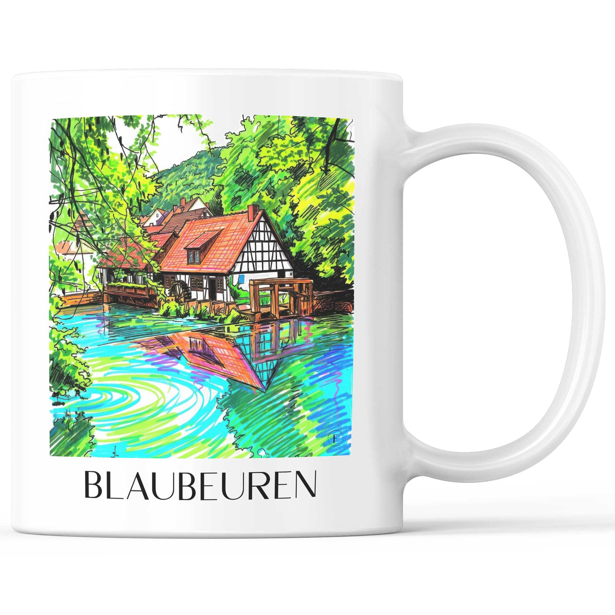 Blaubeuren - Deutschland Becher - Kaffeetasse im Tag Graffiti Stil - favplace