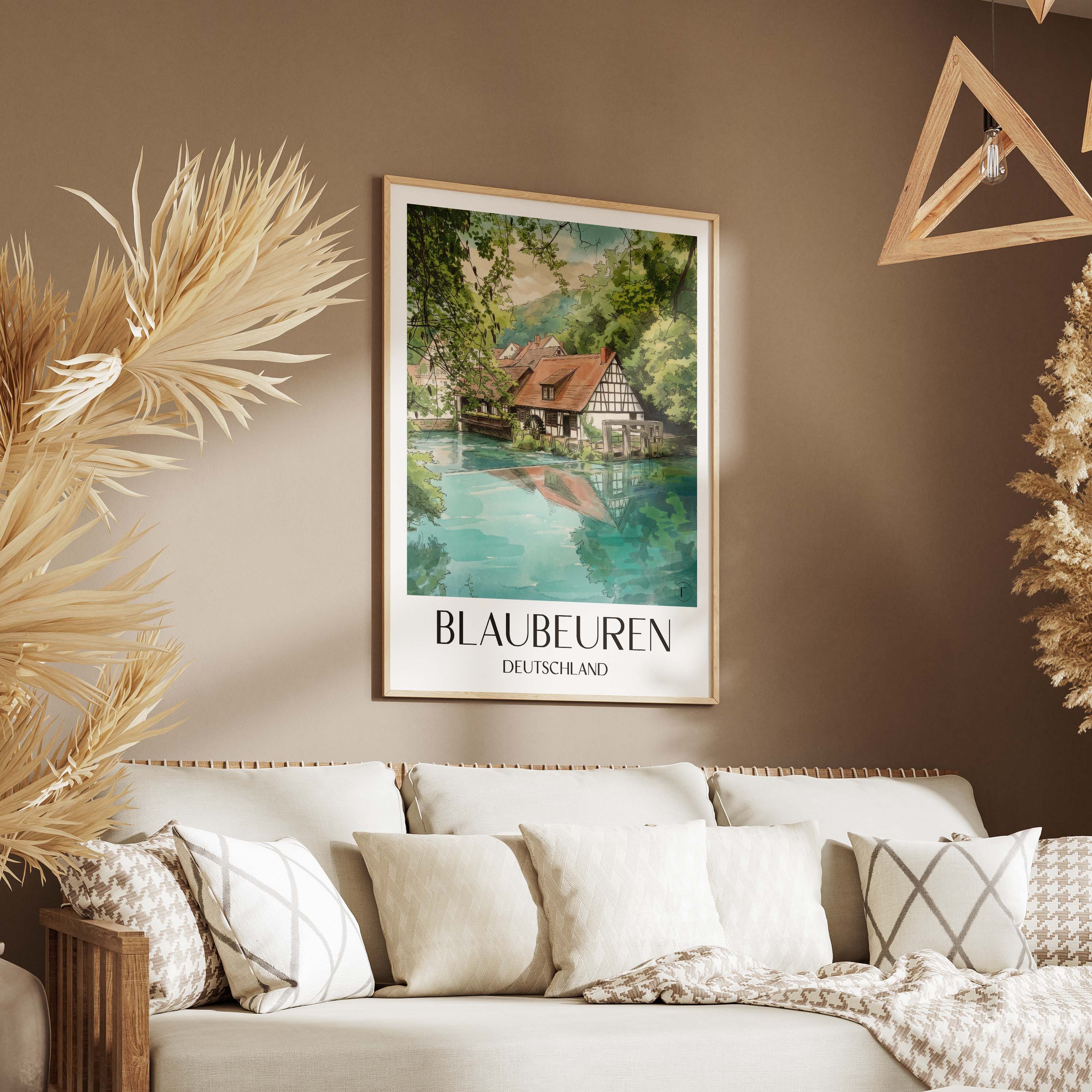 blaubeuren-deutschland-poster-aquarell
